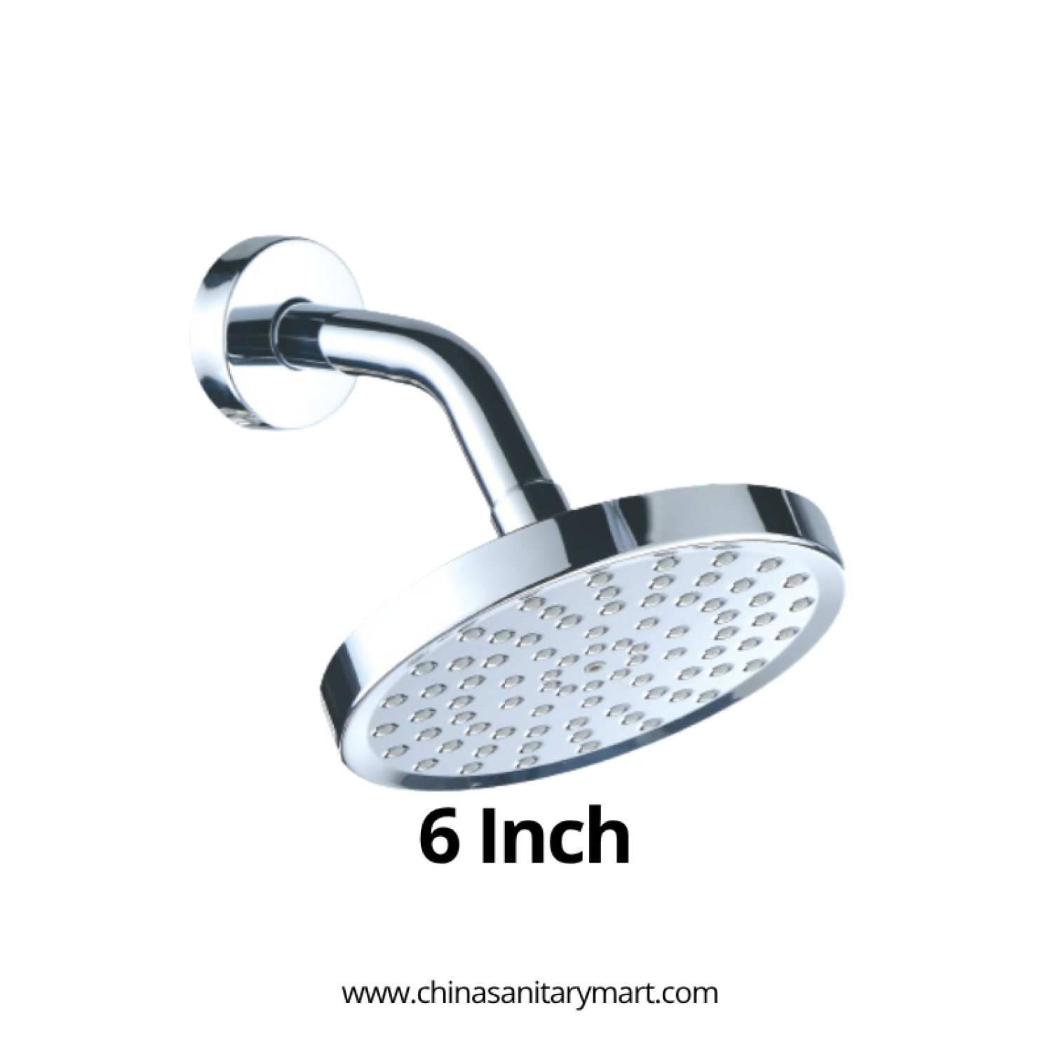6 Inch Ast ABS Rain Shower Round, round ABS rain shower, 6 inch shower head, ABS shower head, chrome rain shower, wall mount shower, Ast rain shower, round bathroom shower