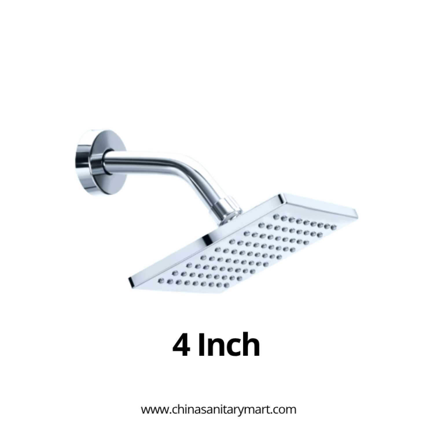 4 Inch Ast Rain Shower Square, square brass rain shower, 4 inch shower head, chrome rain shower, wall mount shower, Ast rain shower, square bathroom shower, brass shower head