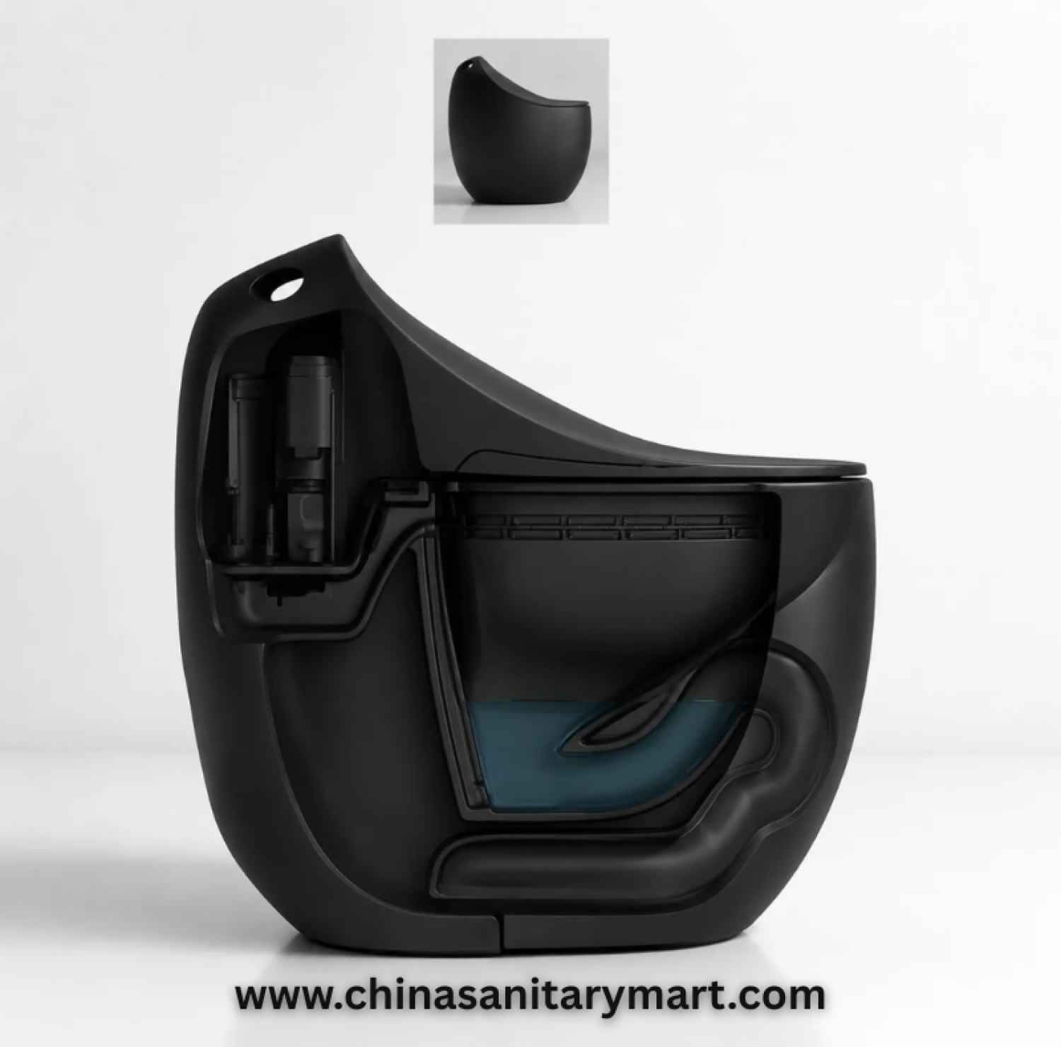 Walba Egg Shape Commode Matte Black D02B, Walba D02B one piece toilet, matte black egg shape commode, modern black toilet, S trap toilet 300mm, premium matte black commode, Walba bathroom toilet