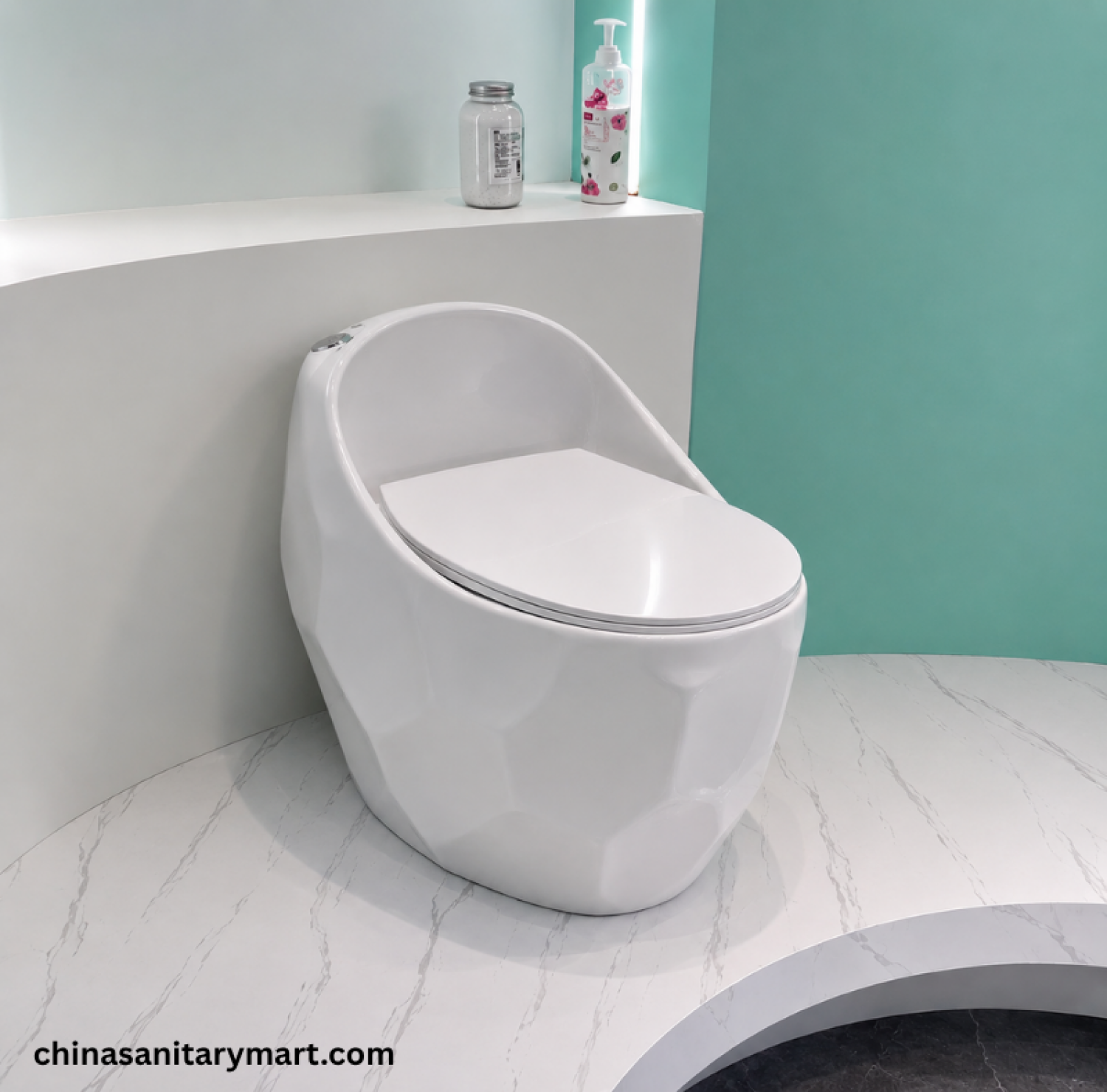 Peanut Commode White, White Peanut toilet, glossy white commode, designer white toilet, S Trap high commode, luxury white toilet, 670x470x625mm Peanut commode