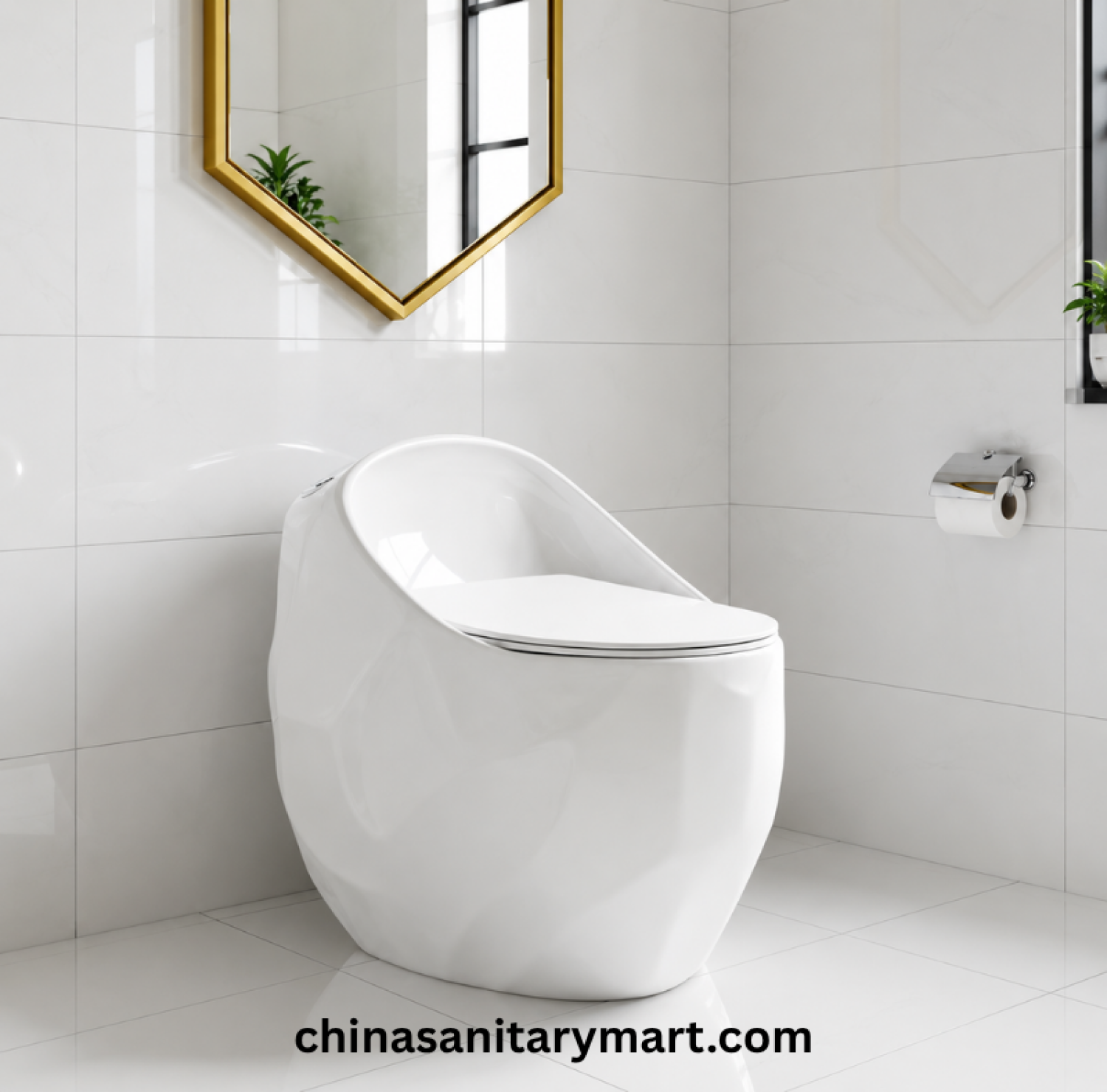 Peanut Commode White, White Peanut toilet, glossy white commode, designer white toilet, S Trap high commode, luxury white toilet, 670x470x625mm Peanut commode