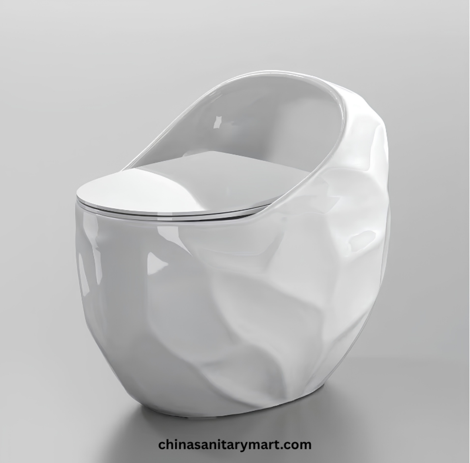 Peanut Commode White, White Peanut toilet, glossy white commode, designer white toilet, S Trap high commode, luxury white toilet, 670x470x625mm Peanut commode