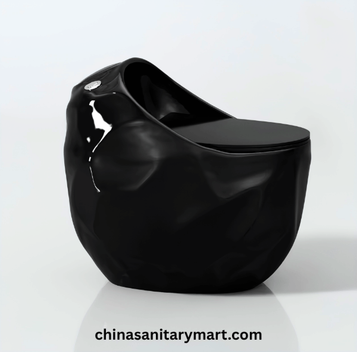 Peanut Commode Black, Black Peanut toilet, glossy black commode, designer black toilet, S Trap high commode, luxury black toilet, 670x470x625mm Peanut commode