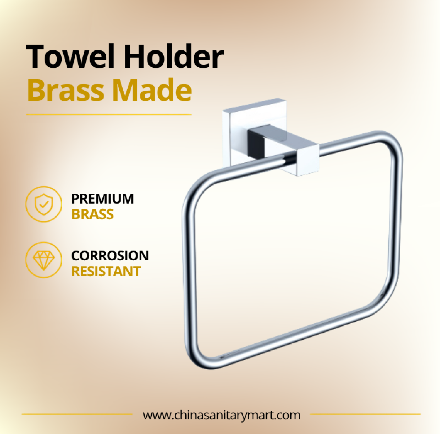 ASTRA Towel Ring Square, ASTRA Towel Holder, Square Towel Ring, Chrome Towel Ring, Chrome Bathroom Towel Holder, Wall Mounted Towel Ring, Bathroom Towel Ring, Premium Bathroom Accessories, Luxury Bathroom Hardware, Chrome Bathroom Accessories