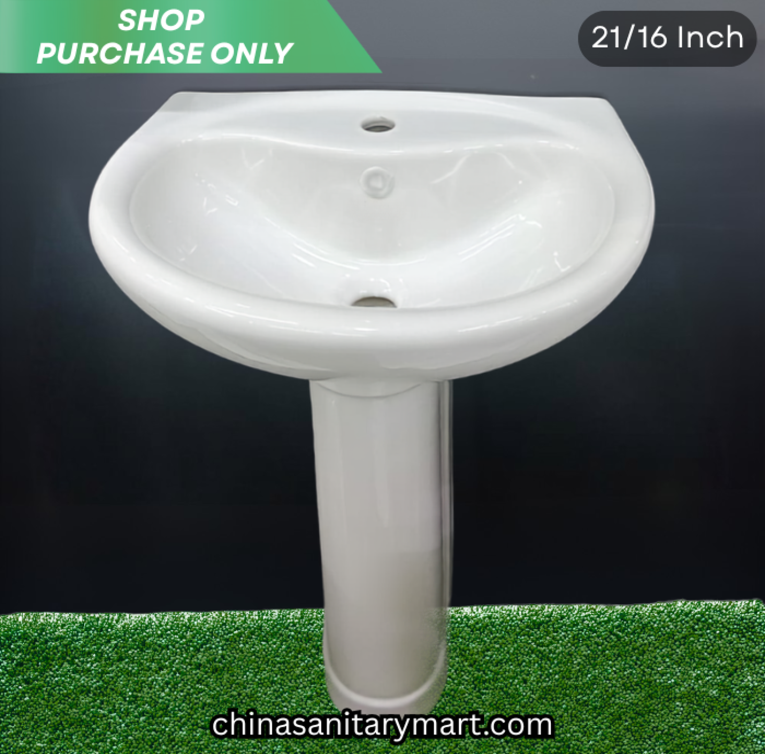 21x16 inch CH121 moon pedestal basin, white ceramic pedestal wash basin, moon shape bathroom basin, glossy white pedestal basin, CH121 wash basin