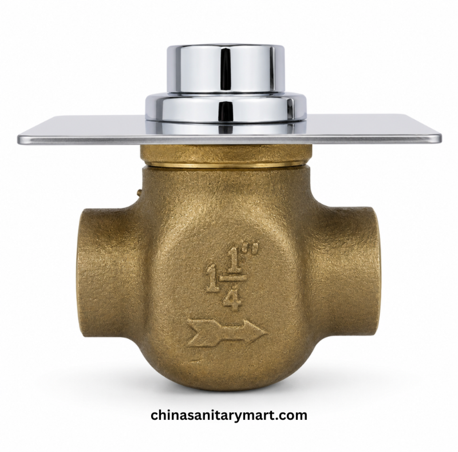 NUSHAN Push Valve 1¼ Inch, brass push valve, chrome push button valve, concealed bathroom valve, NUSHAN sanitary valve, 1.25 inch push valve