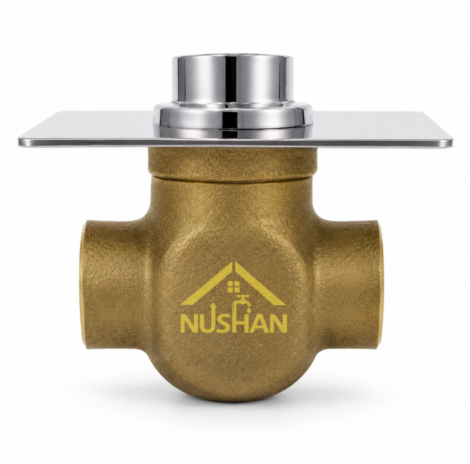 NUSHAN Push Valve 1¼ Inch, brass push valve, chrome push button valve, concealed bathroom valve, NUSHAN sanitary valve, 1.25 inch push valve
