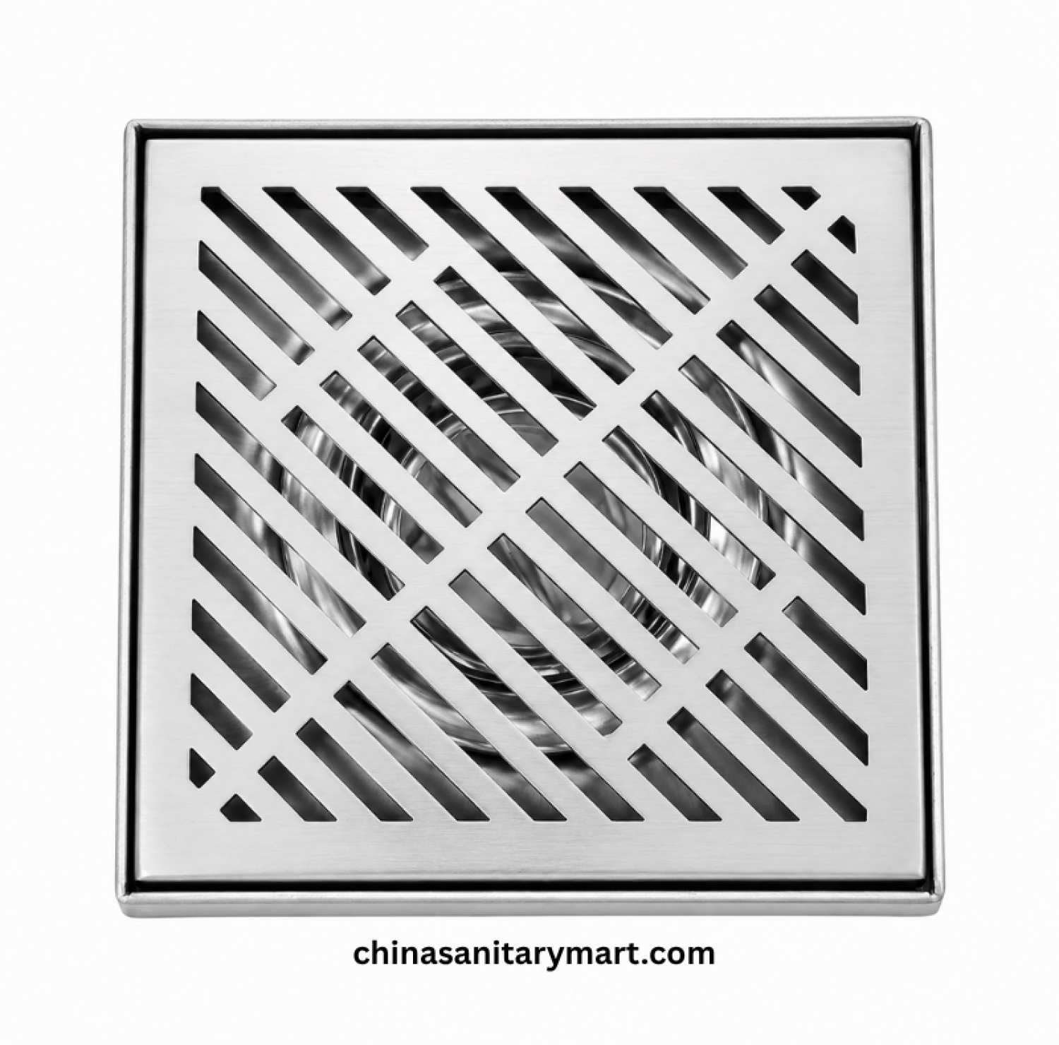 5x5 Inch ENM 203M Matte Floor Drain, square bathroom floor drain, matte floor drain, cross slot floor drain, shower drain, bathroom drainage