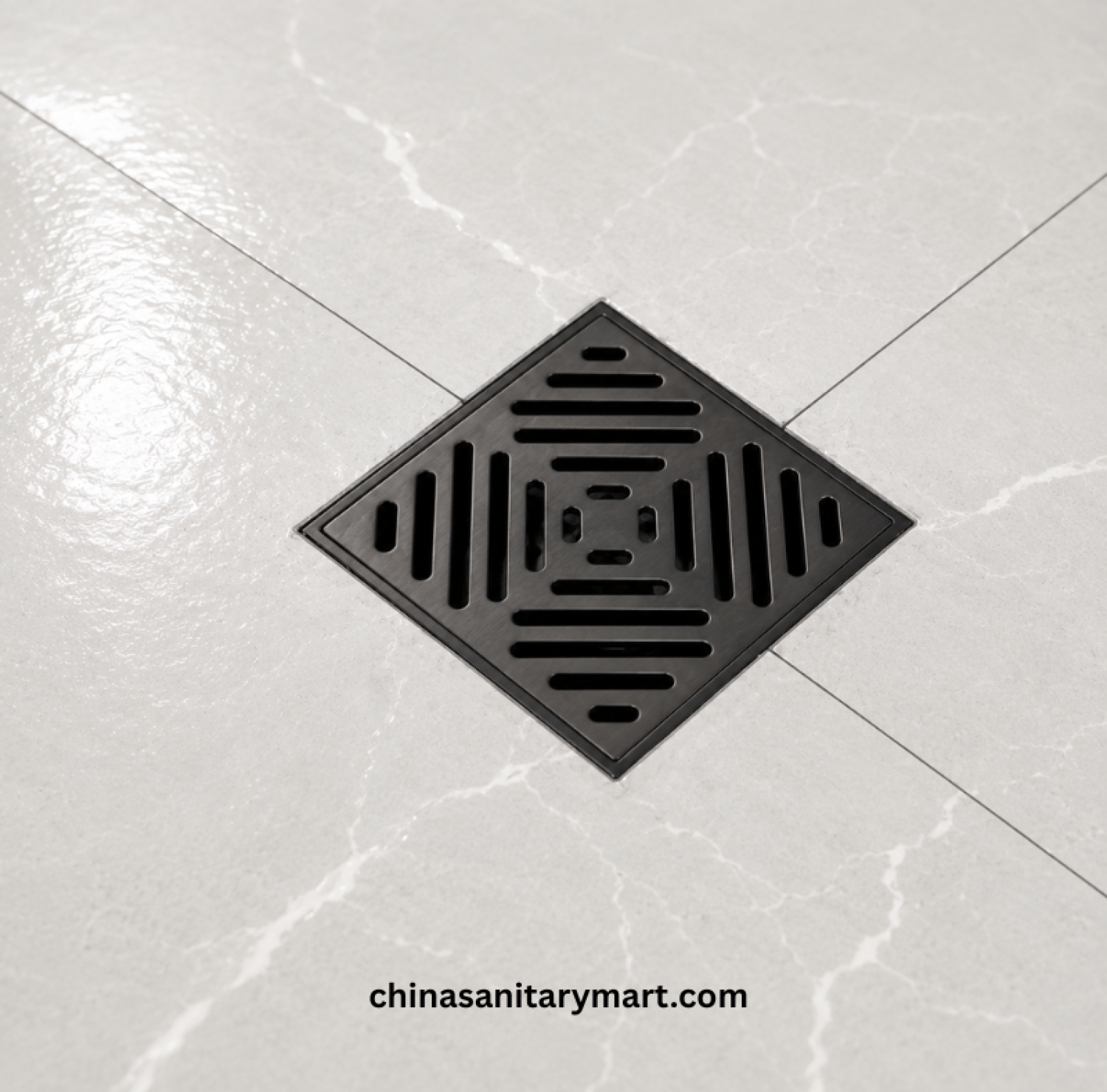 5x5 Inch MCN Heavy M2 Brass MB Matte Black Bathroom Floor Drain, MCN brass floor drain, matte black bathroom drain, heavy duty shower drain
