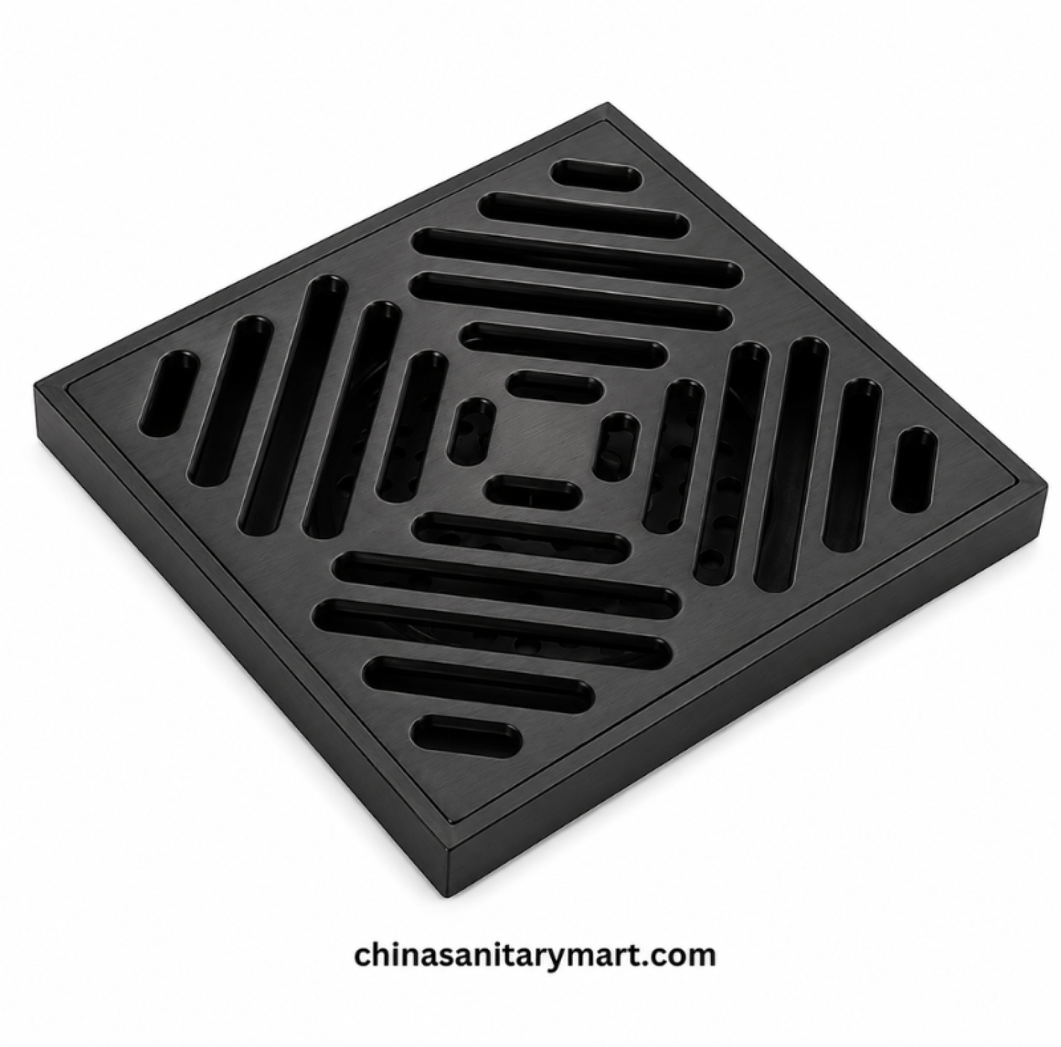 5x5 Inch MCN Heavy M2 Brass MB Matte Black Bathroom Floor Drain, MCN brass floor drain, matte black bathroom drain, heavy duty shower drain