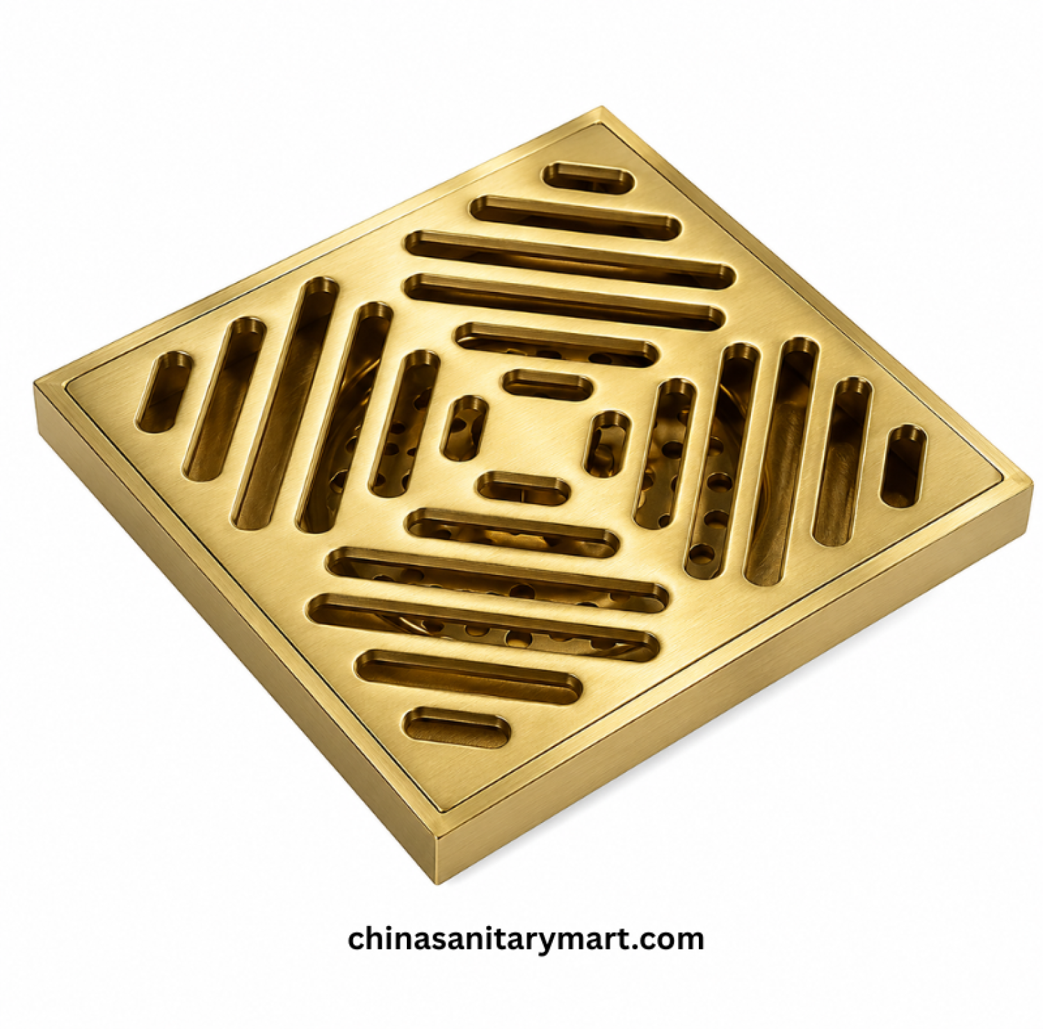 5x5 Inch MCN Heavy M2 Brass MG Matte Gold Bathroom Floor Drain, MCN brass floor drain, matte gold bathroom drain, heavy duty shower drain