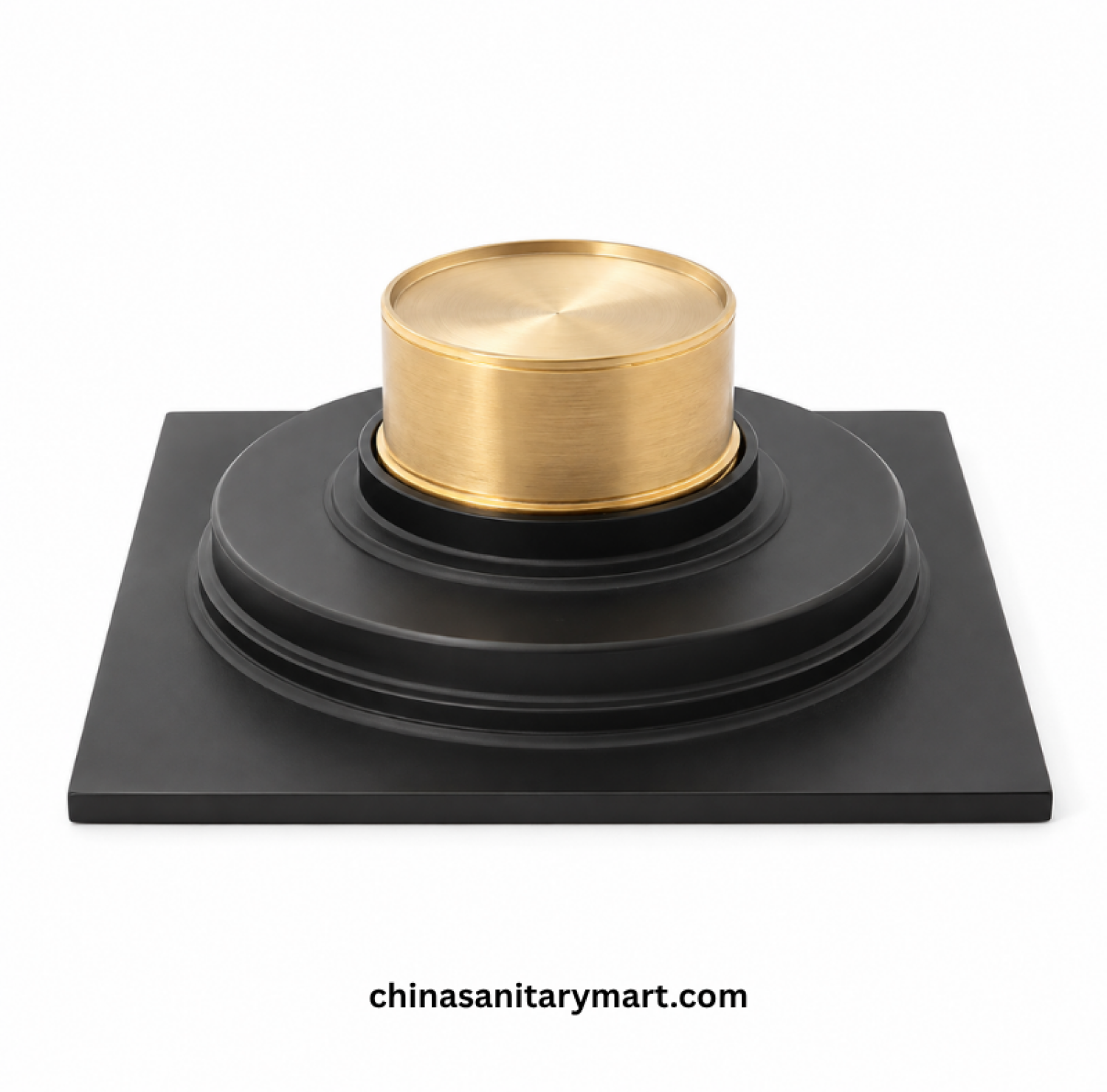 5x5 Inch FT Model B1 Matte Black Bathroom Floor Drain, matte black floor drain, black bathroom drain, round slotted shower drain