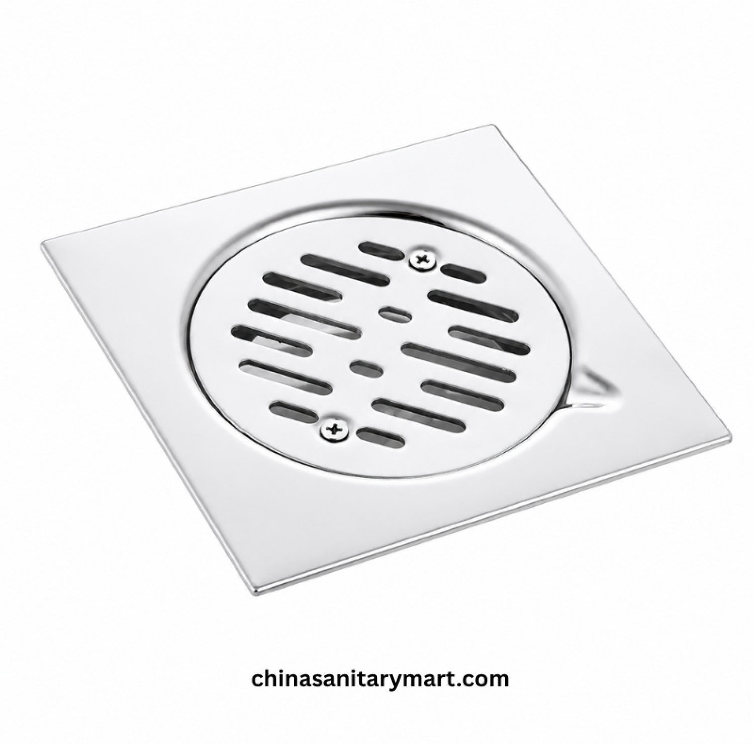 6x6 Inch Volk Model Square Round Cover Drain, square bathroom floor drain, round cover floor drain, Volk bathroom drain, shower floor drain