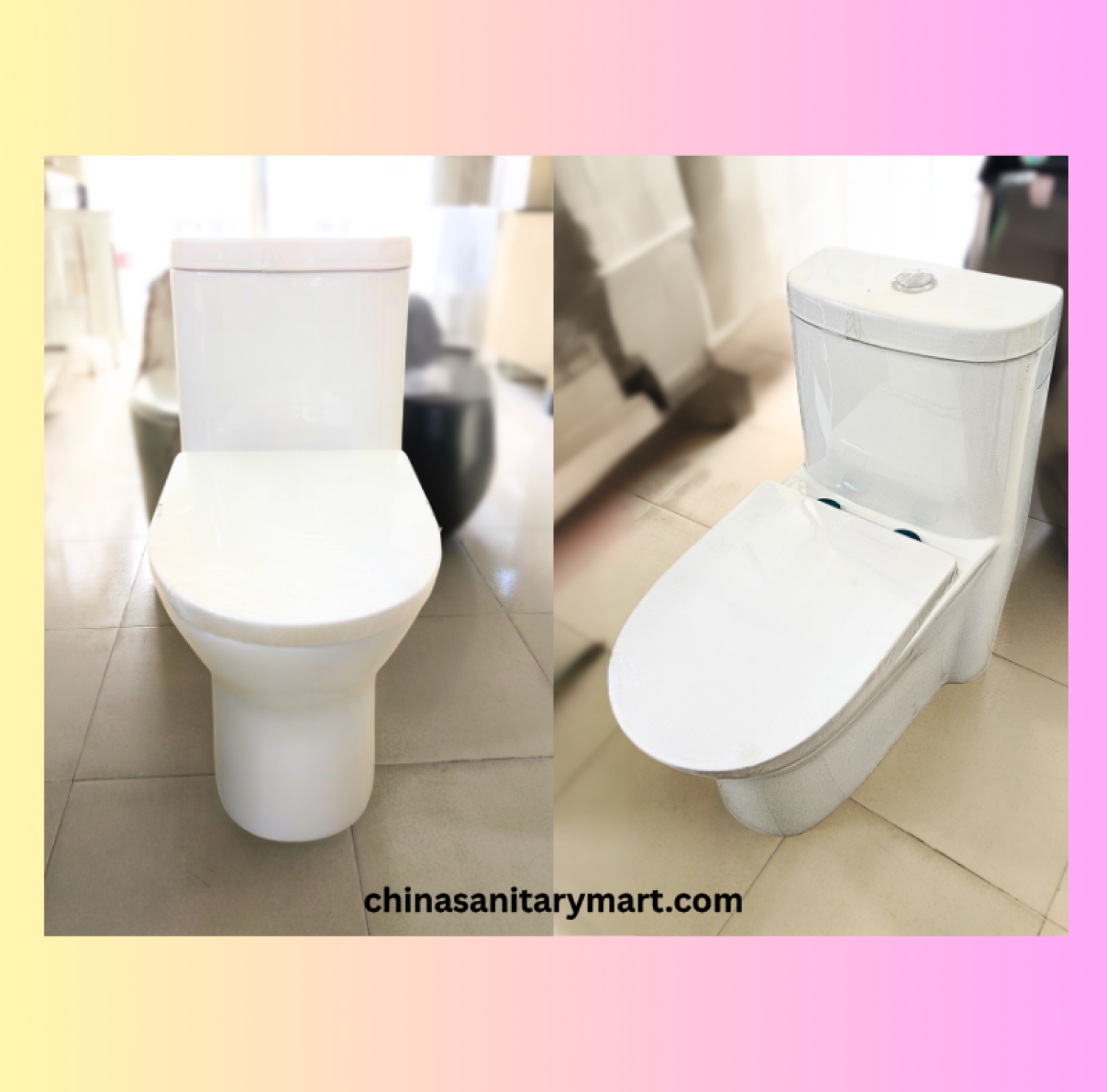 GLZ-1090S Tornado Jet Flush Commode, 15x27 inch one piece commode, white bathroom toilet, tornado flush toilet, modern one piece toilet