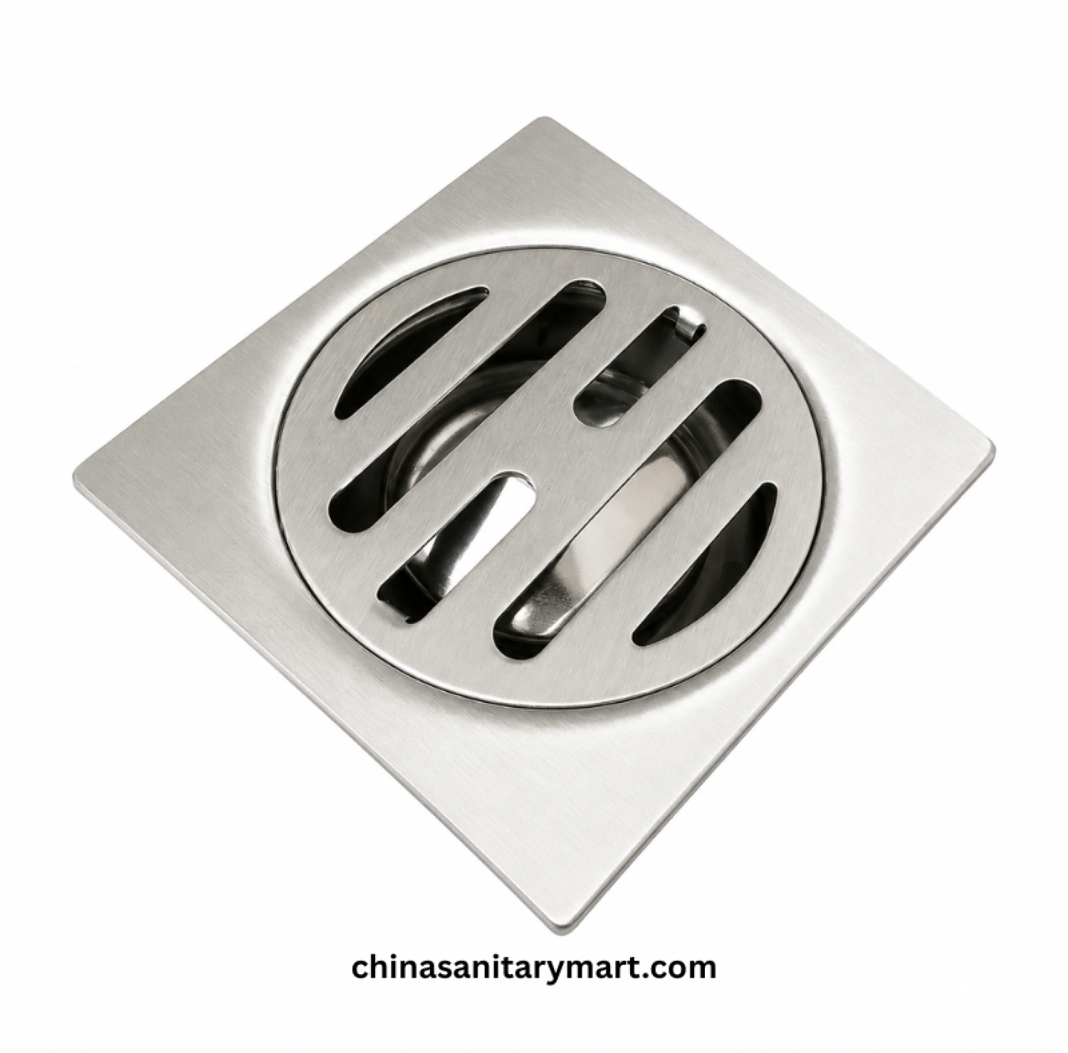 3x3 Inch FT Floor Drain, stainless steel bathroom floor drain, 75x75mm floor drain, round cover drain, shower floor drain, brushed steel bathroom drain