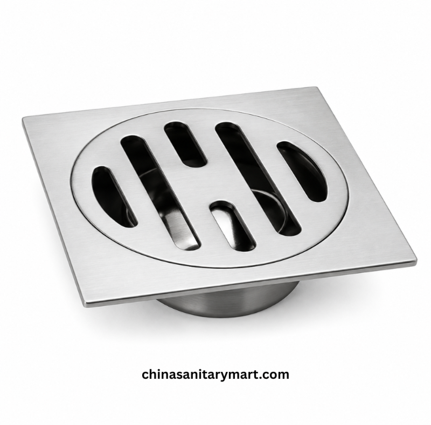 3x3 Inch FT Floor Drain, stainless steel bathroom floor drain, 75x75mm floor drain, round cover drain, shower floor drain, brushed steel bathroom drain