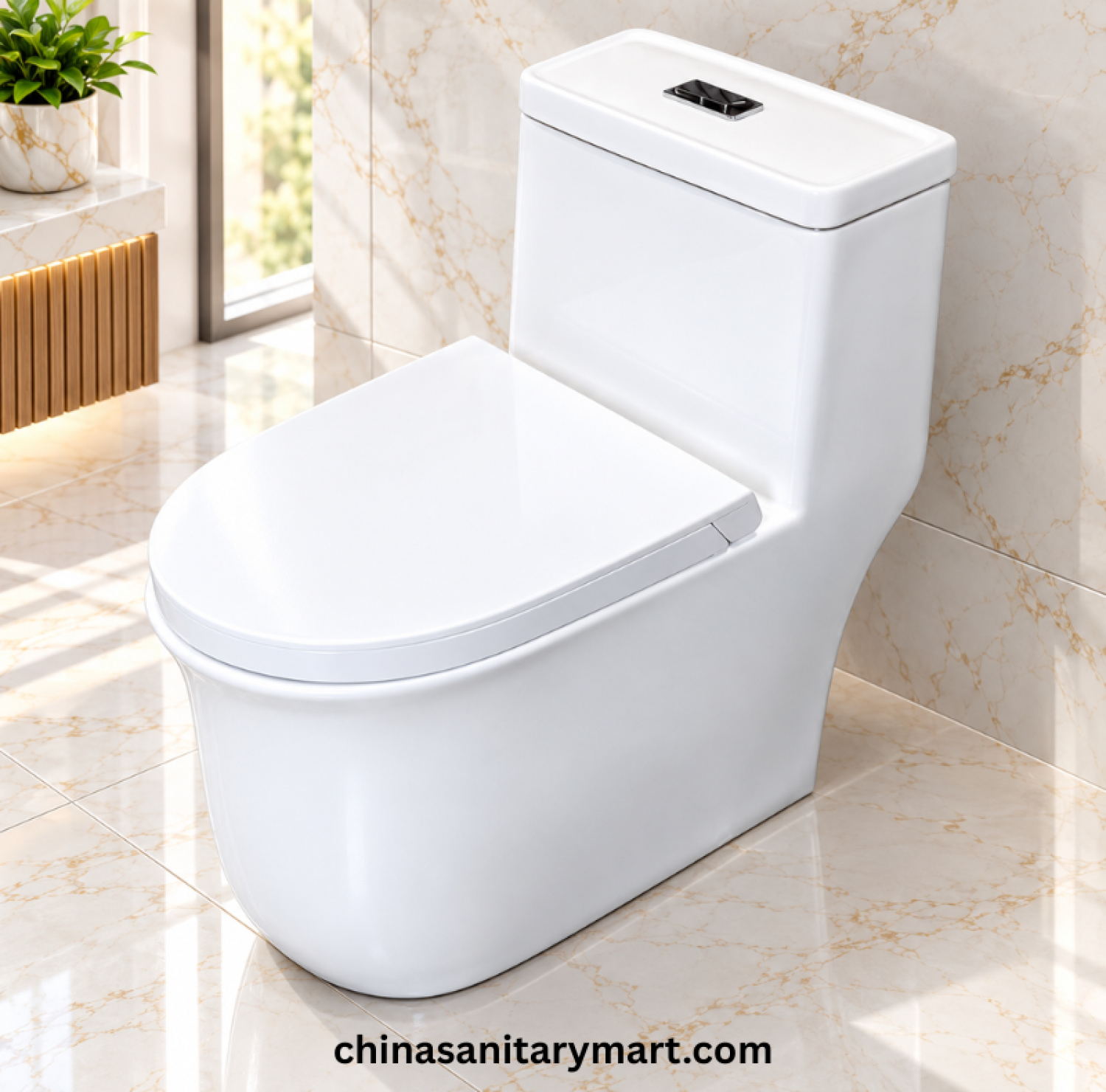 IS-T3923 Tornado Jet Flush Commode, IS-T3923 One Piece Commode, Tornado Jet Flush Toilet, White Modern Commode, One Piece Toilet