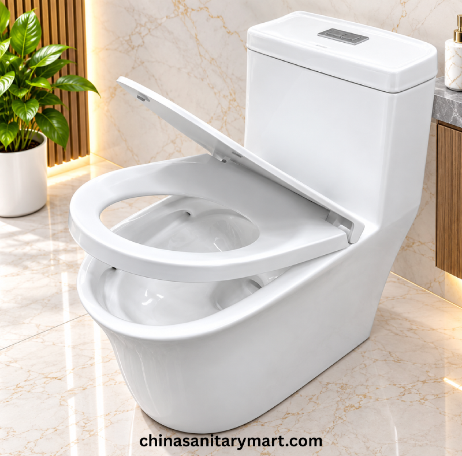 IS-T3923 Tornado Jet Flush Commode, IS-T3923 One Piece Commode, Tornado Jet Flush Toilet, White Modern Commode, One Piece Toilet