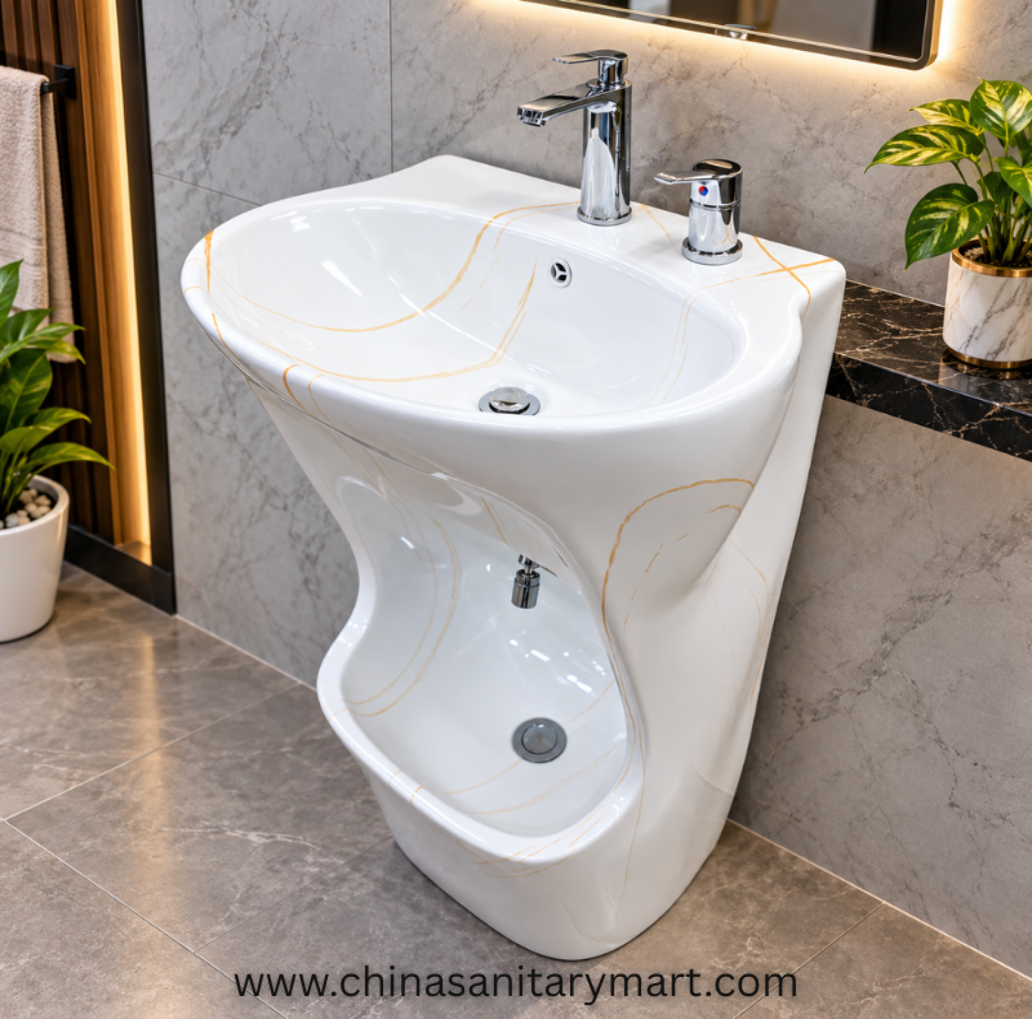 White Marble Shade Ozu Basin 600M2, white marble ozu basin, luxury ozu basin, ceramic ozu basin, marble basin, bathroom basin