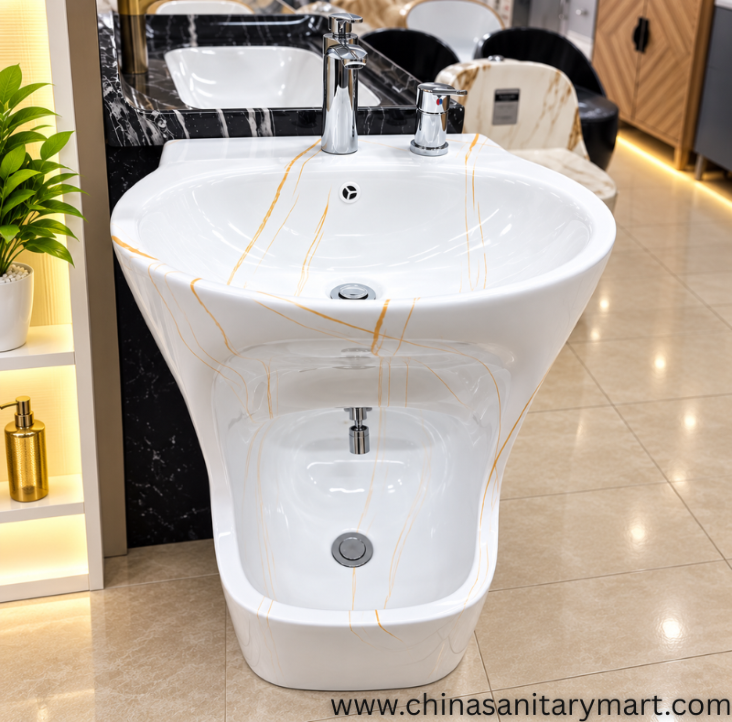 White Marble Shade Ozu Basin 600M2, white marble ozu basin, luxury ozu basin, ceramic ozu basin, marble basin, bathroom basin