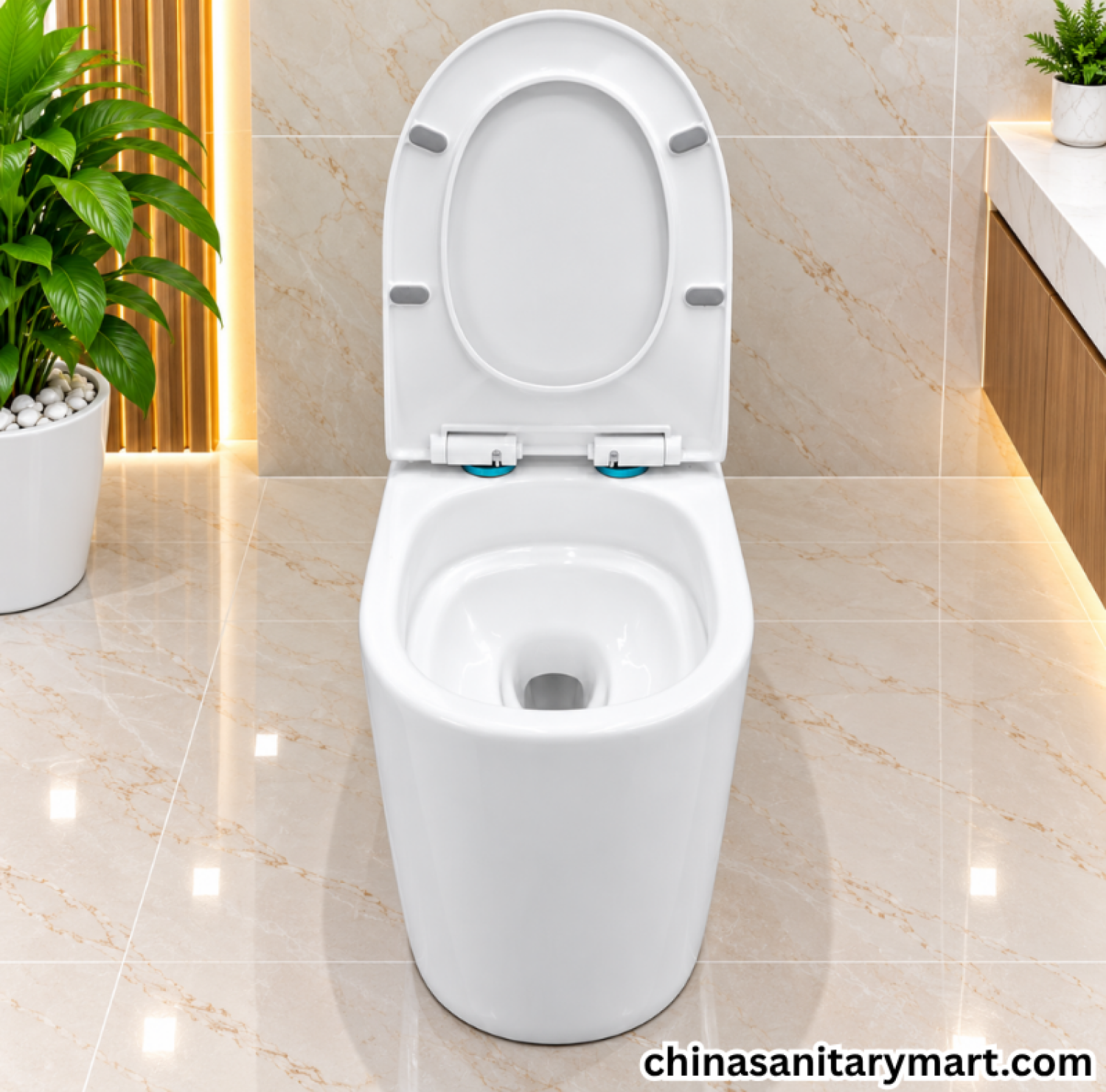 IS-M005 Tornado Jet Flush One Piece Commode, white one piece toilet, tornado flush commode, jet flush toilet, modern white commode