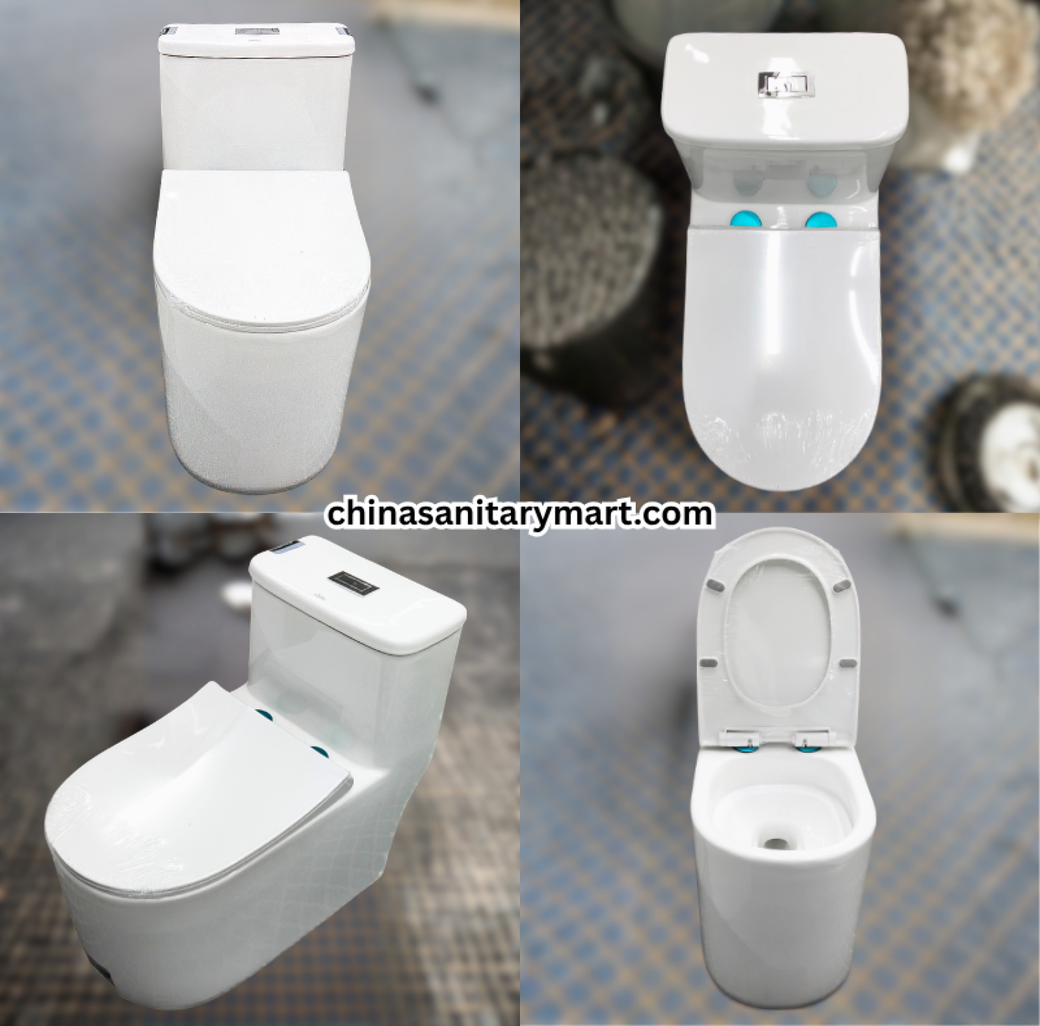 IS-M005 Tornado Jet Flush One Piece Commode, white one piece toilet, tornado flush commode, jet flush toilet, modern white commode