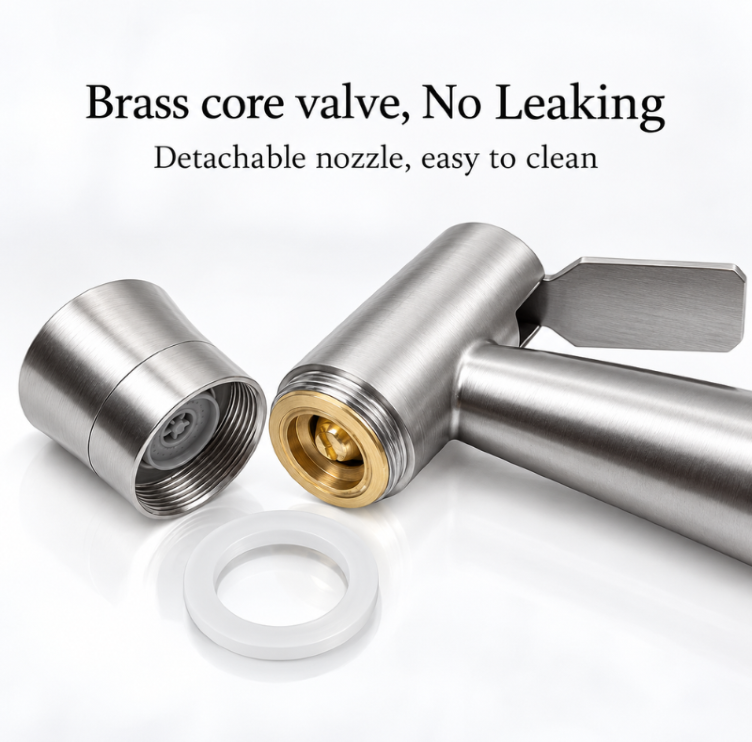 Mecan Two Mode Push Shower SS Matte, stainless steel bidet spray, dual mode push shower, Mecan bathroom hand shower, G1/2 bidet spray