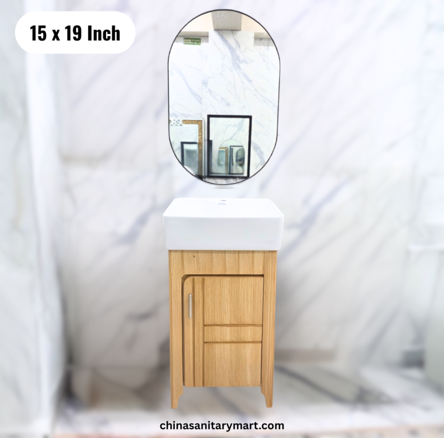 15x19 wooden basin cabinet set, countertop basin with wooden vanity, bathroom cabinet with faucet and mirror, wooden bathroom vanity Bangladesh