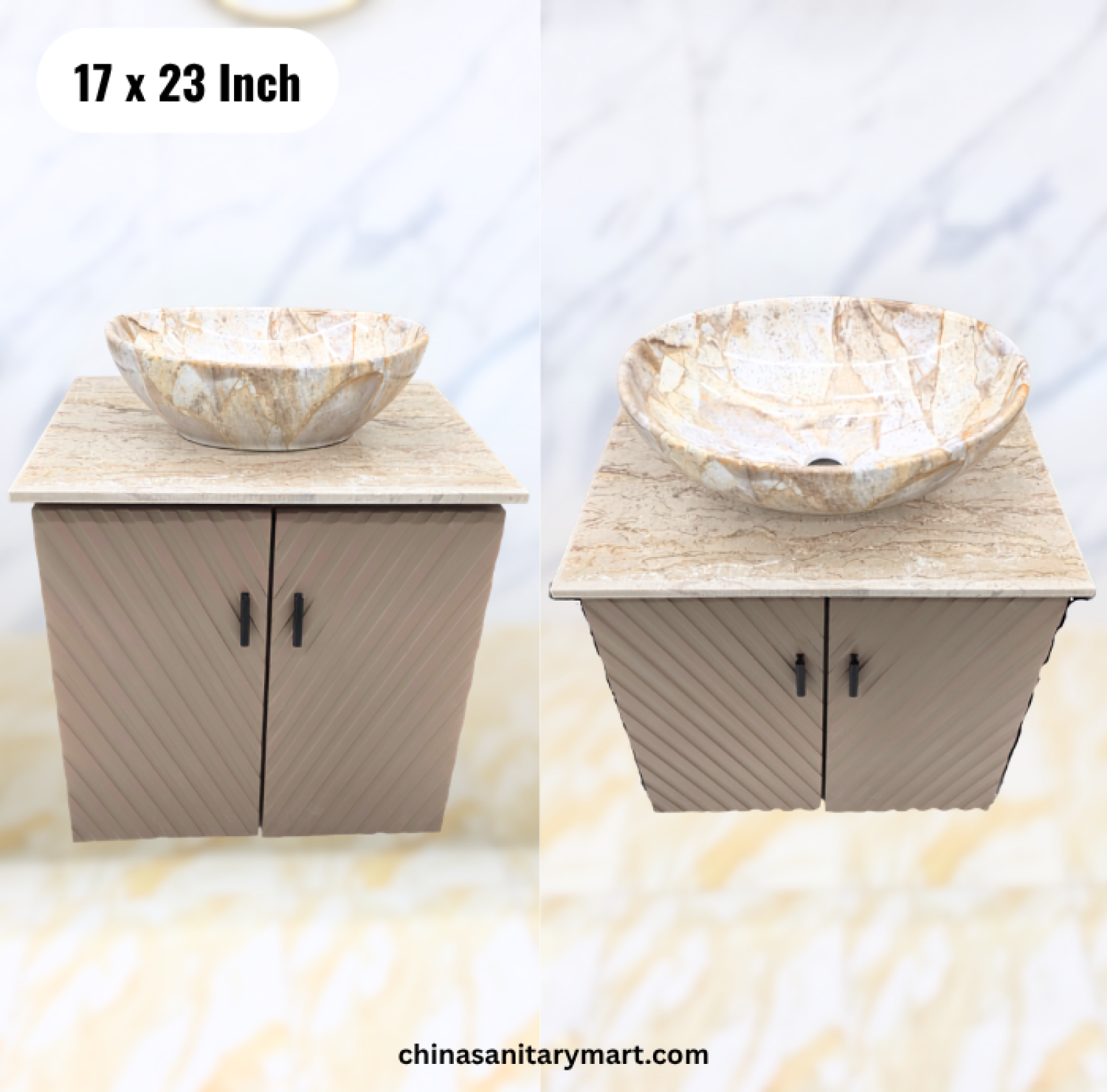 17x23 pink basin cabinet, pink bathroom vanity with top basin, basin cabinet with faucet and mirror, pink bathroom cabinet, bathroom vanity Bangladesh