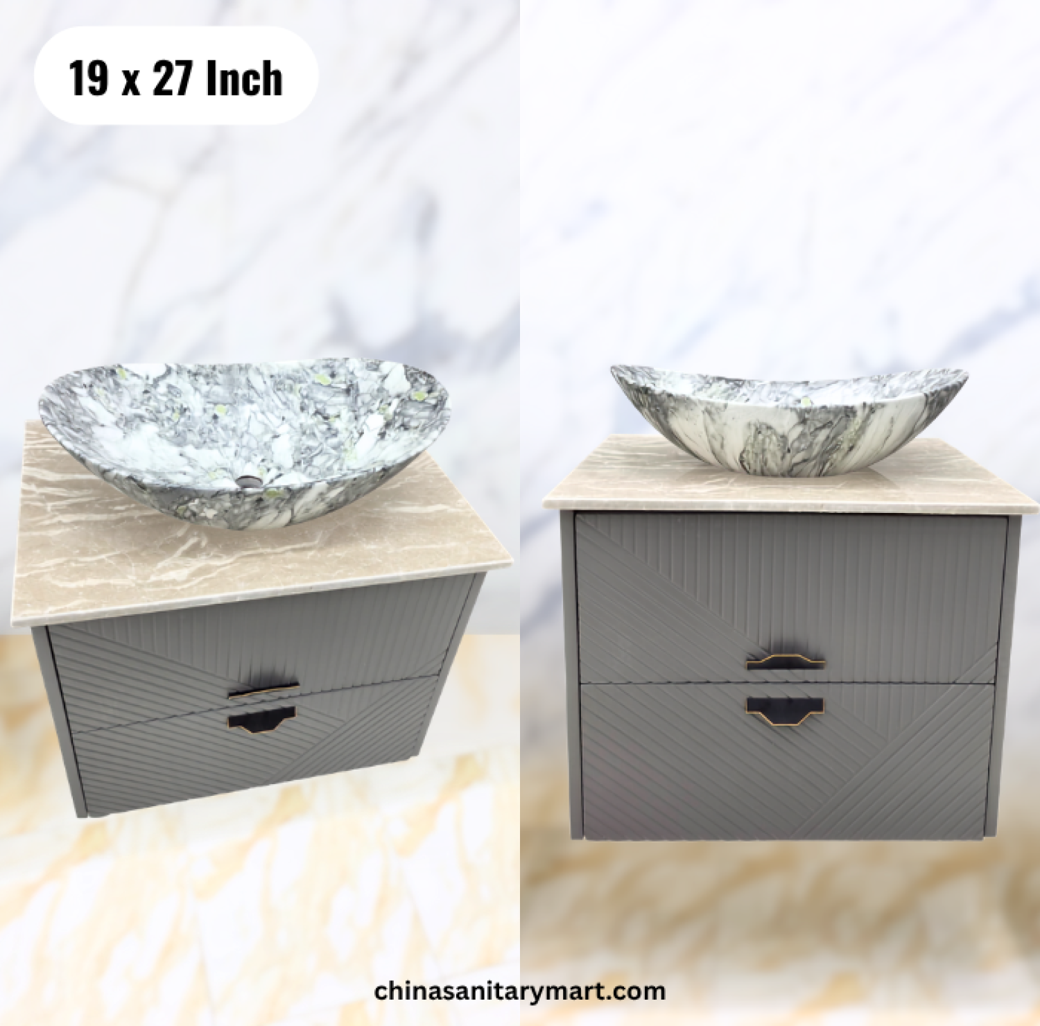 19x27 green basin cabinet, green bathroom vanity with marble basin, green basin cabinet with faucet and mirror, wall mounted bathroom vanity, green bathroom cabinet Bangladesh