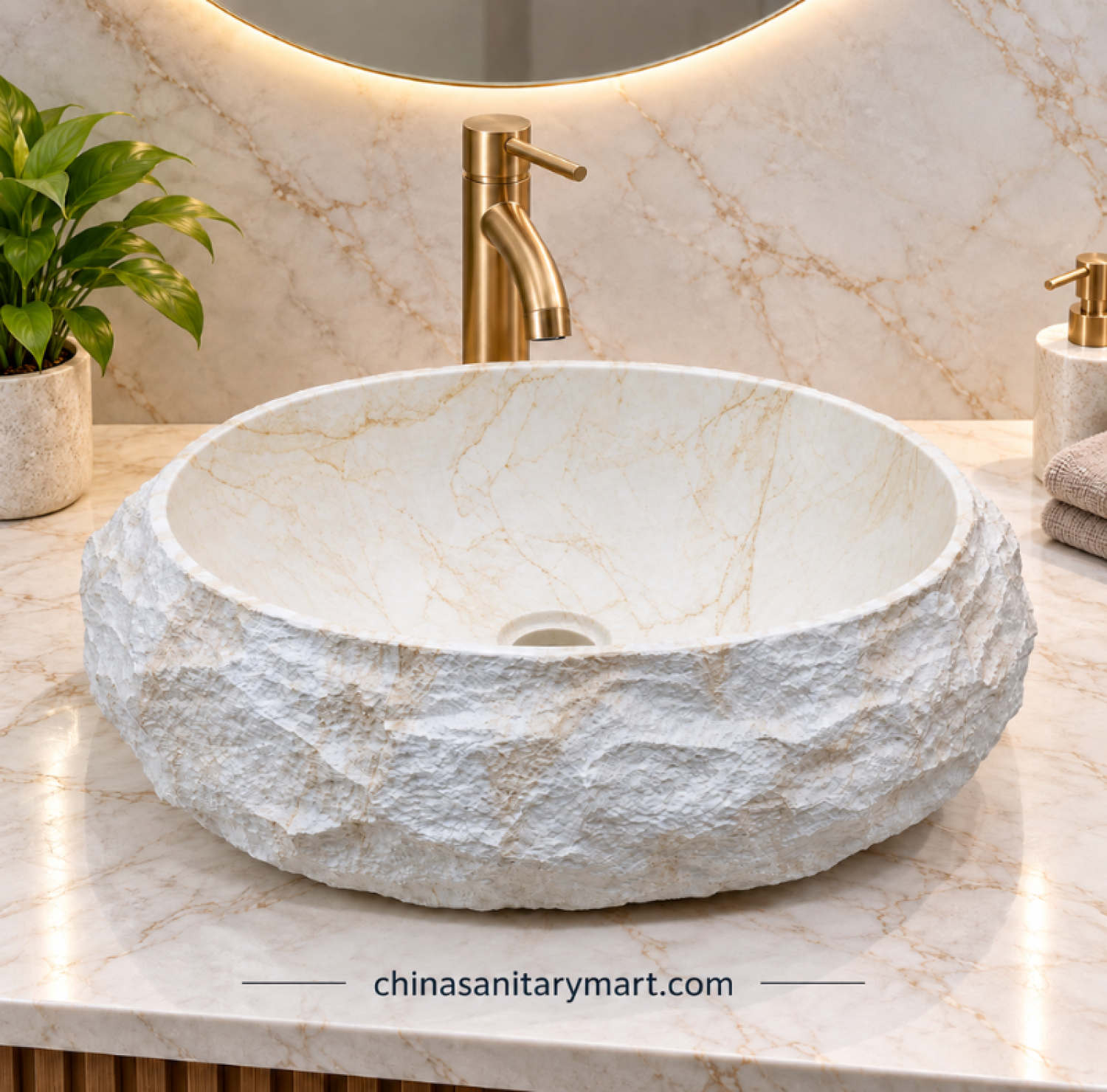 14x18 inch white marble shed stone basin, textured stone countertop basin, white marble oval basin, marble effect wash basin, luxury bathroom basin