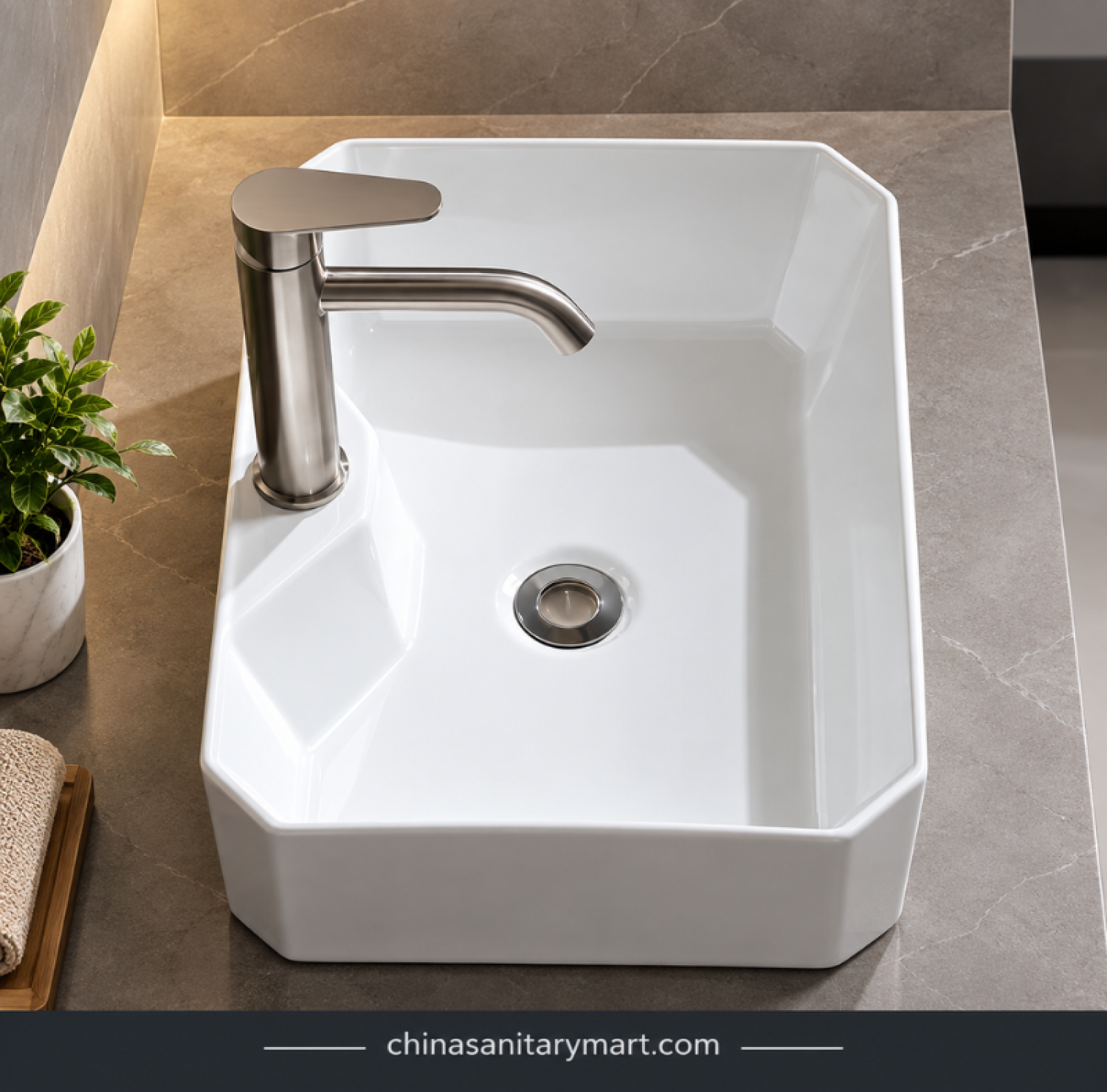20x15 inch 0245A top basin, white ceramic countertop basin, 505x375x130mm basin, rectangular white wash basin, modern bathroom top basin