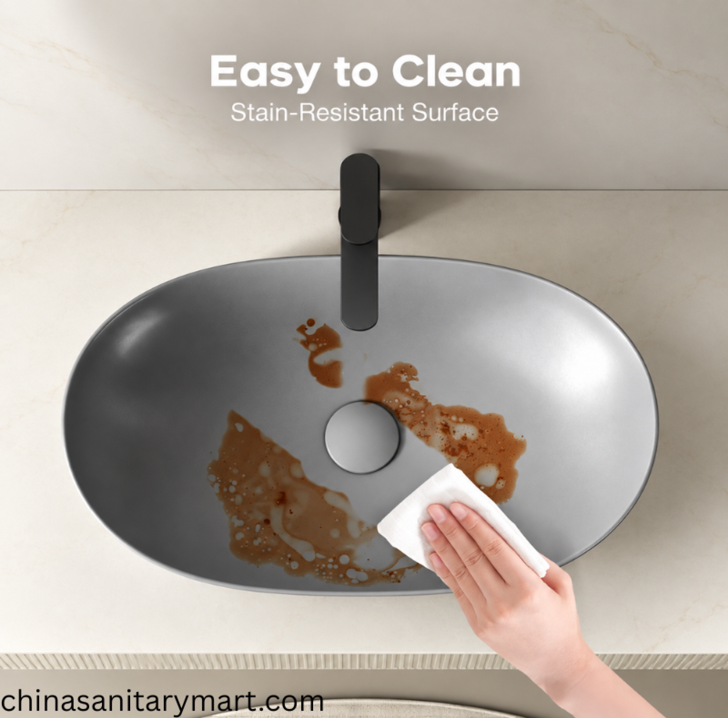 IS-A888MG grey boat shape top basin, grey countertop wash basin, boat shape bathroom basin, designer grey top basin