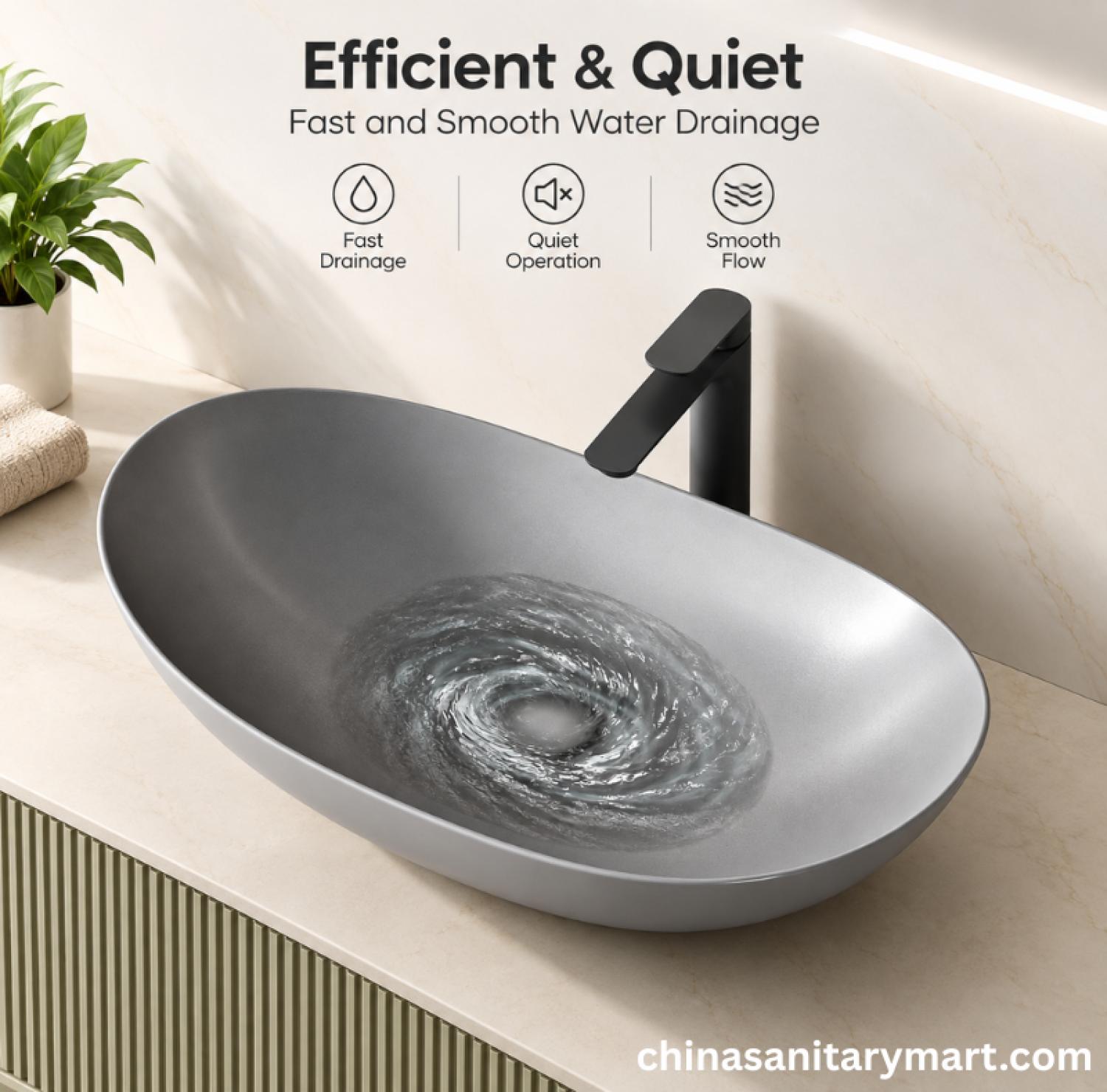 IS-A888MG grey boat shape top basin, grey countertop wash basin, boat shape bathroom basin, designer grey top basin