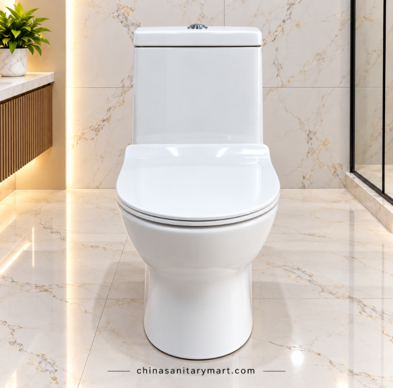 IS-3989 Tornado Jet Flush commode, IS-3989 white toilet, Tornado Jet Flush commode, modern one piece toilet, white bathroom commode