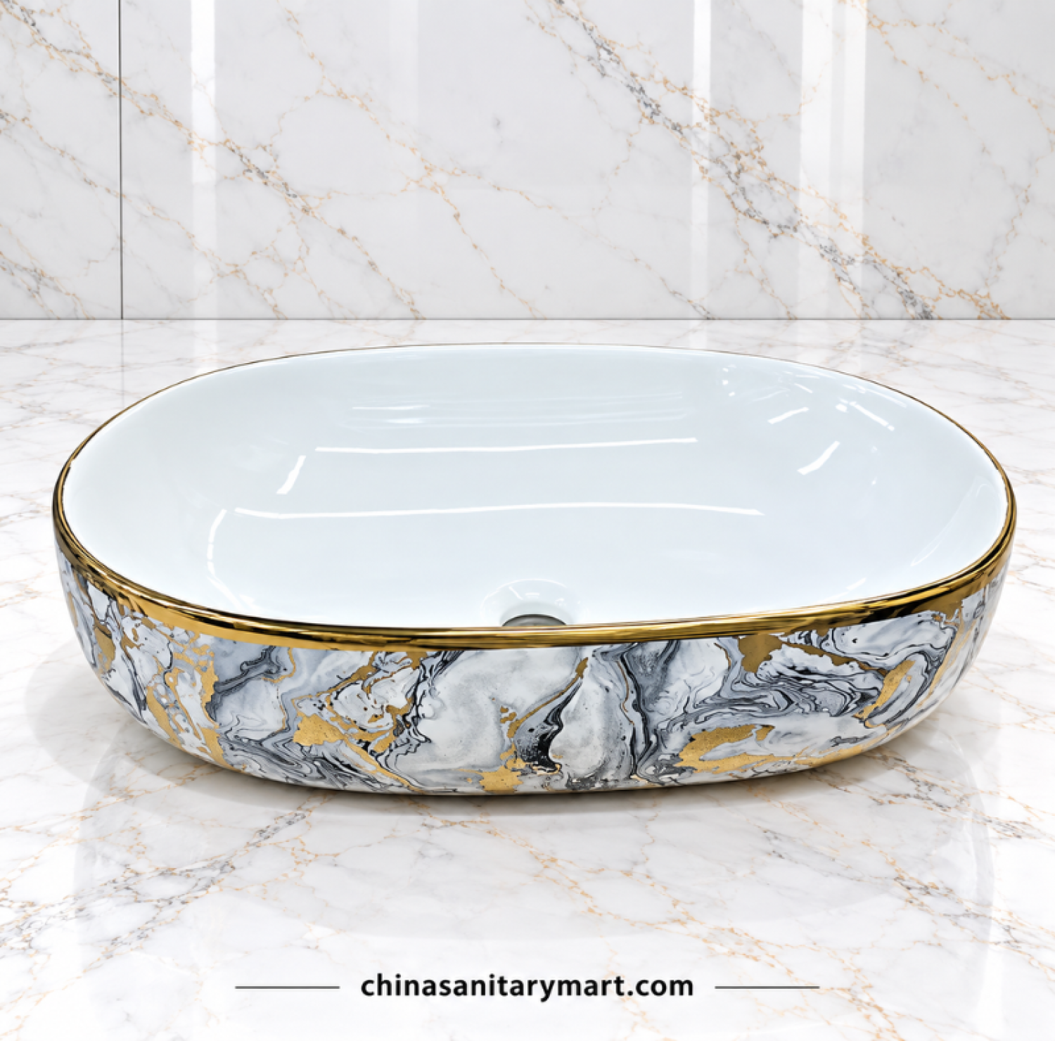 Table Top Basin, Designer Basin, Premium Wash Basin, Luxury Bathroom Accessories, Modern Wash Basin, Counter Basin, Oval Basin, 24x17 Inch Basin