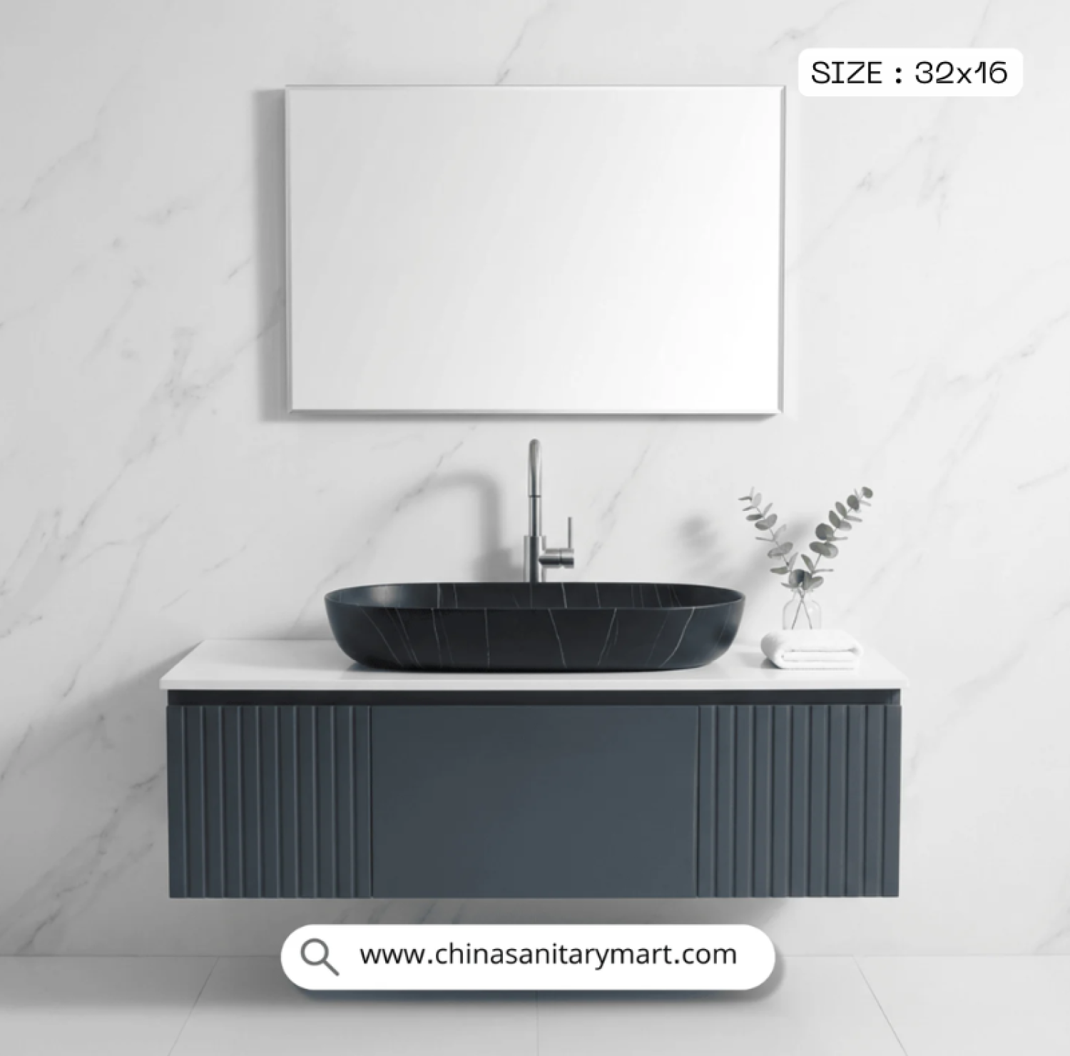 32x16 inch matte black large top basin, black countertop wash basin, large black bathroom basin, marble vein top basin, modern matte black basin