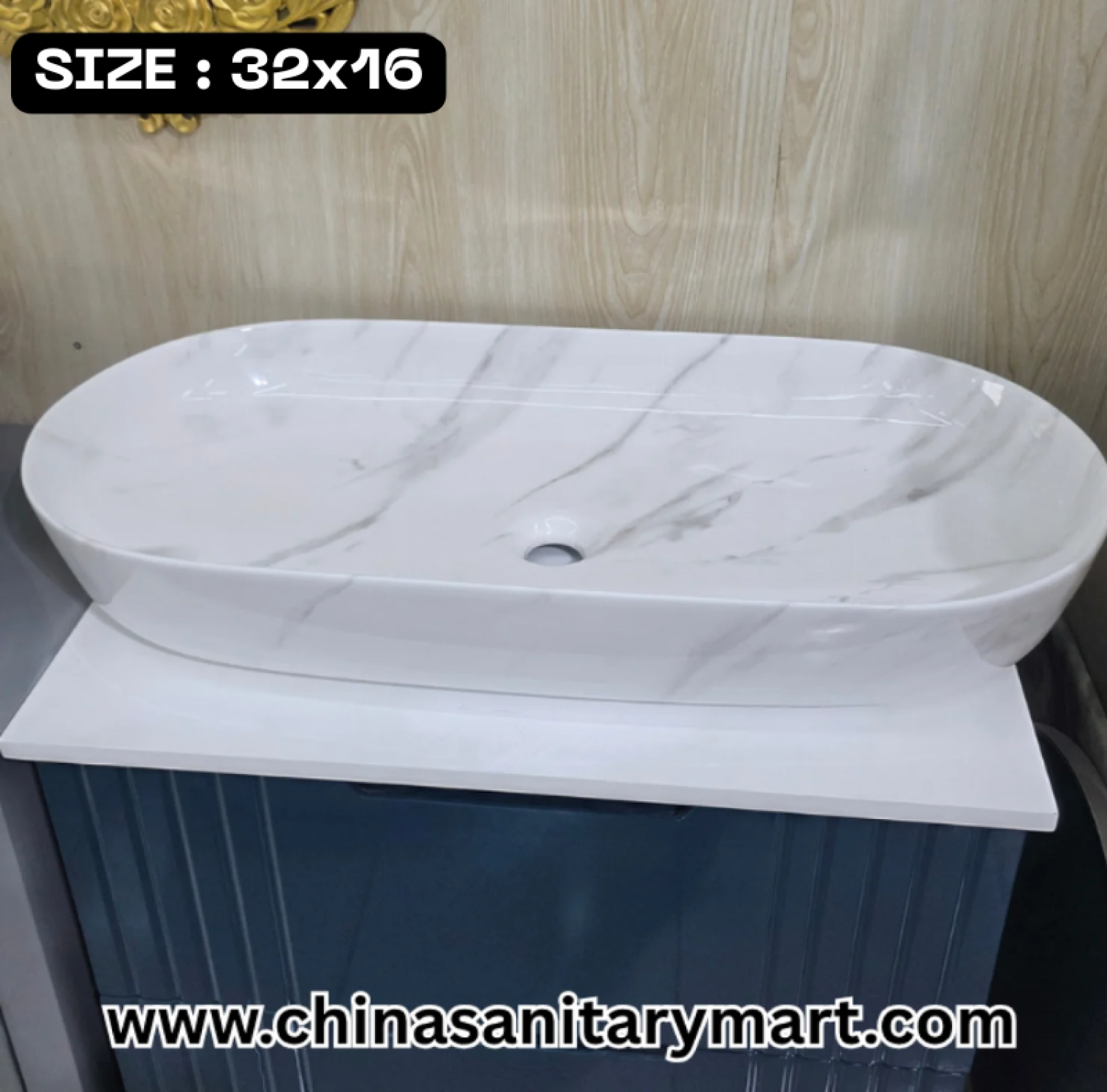 32x16 inch matte white marble shed top basin, white marble countertop basin, large white wash basin, marble vein top basin, modern luxury bathroom basin