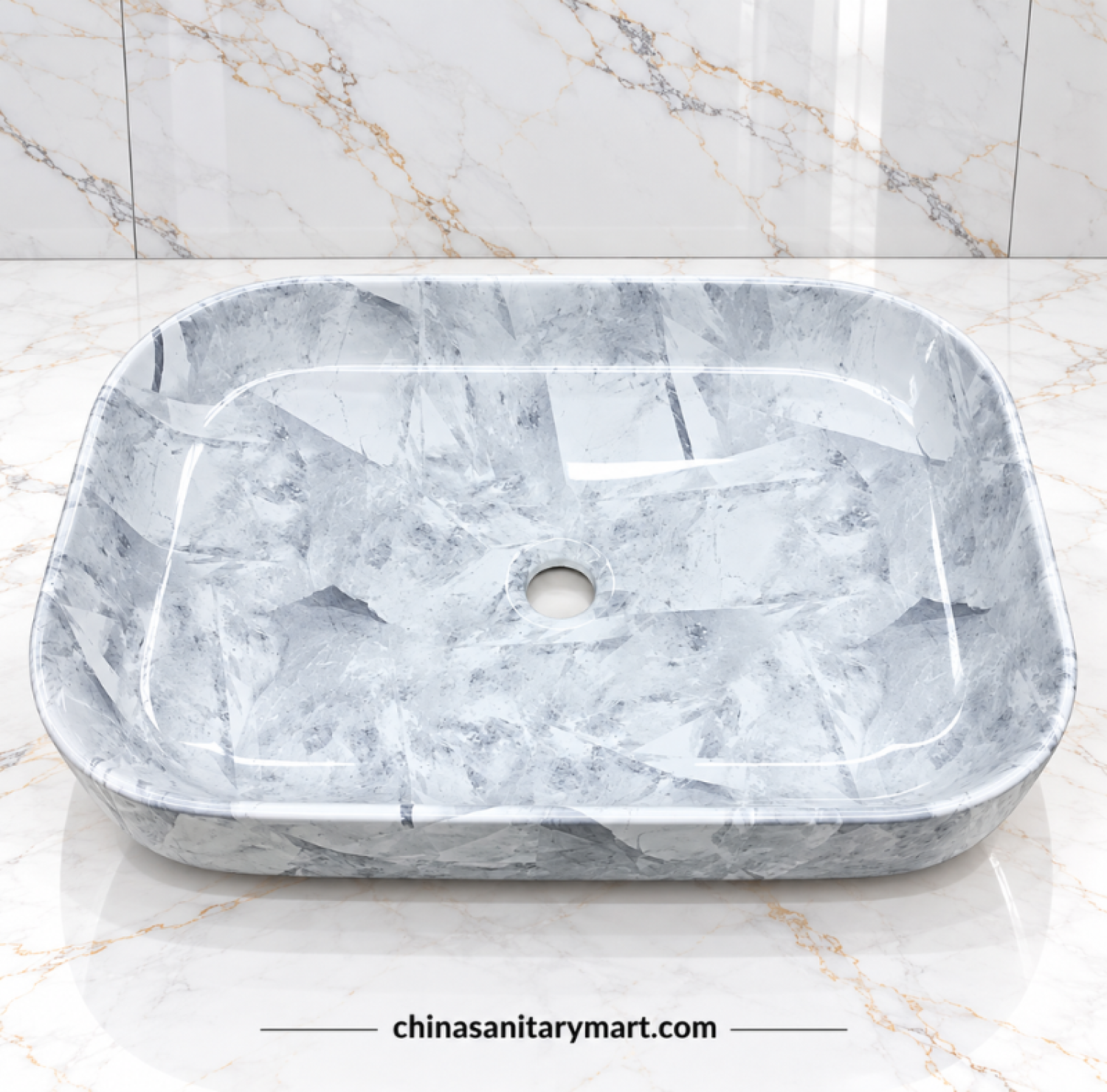 15x22 inch sky blue marble shed top basin, sky blue countertop wash basin, blue marble style bathroom basin, rounded rectangular top basin, designer blue wash basin