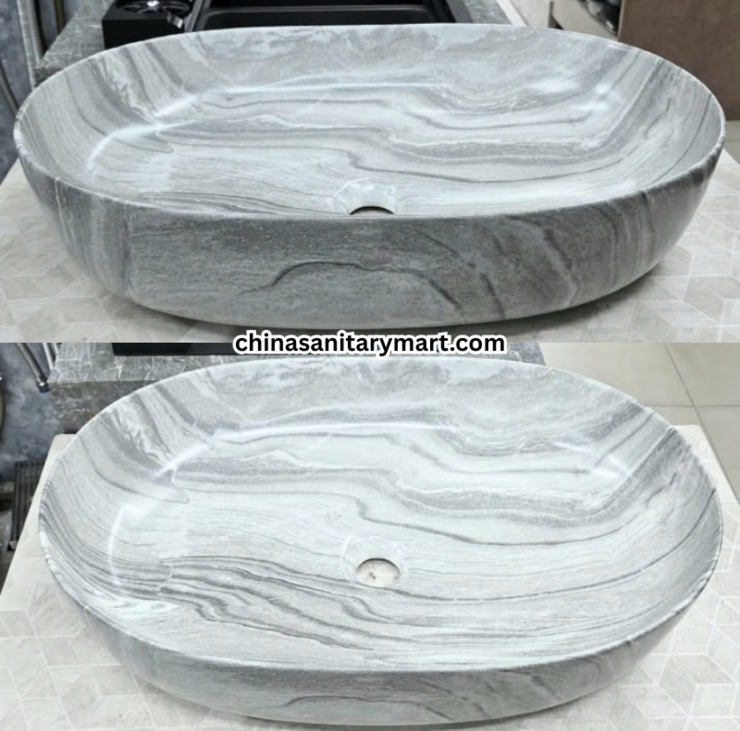 A8310B grey marble shed top basin, 16x23.5 inch grey basin, grey marble countertop wash basin, oval grey top basin, designer marble bathroom basin
