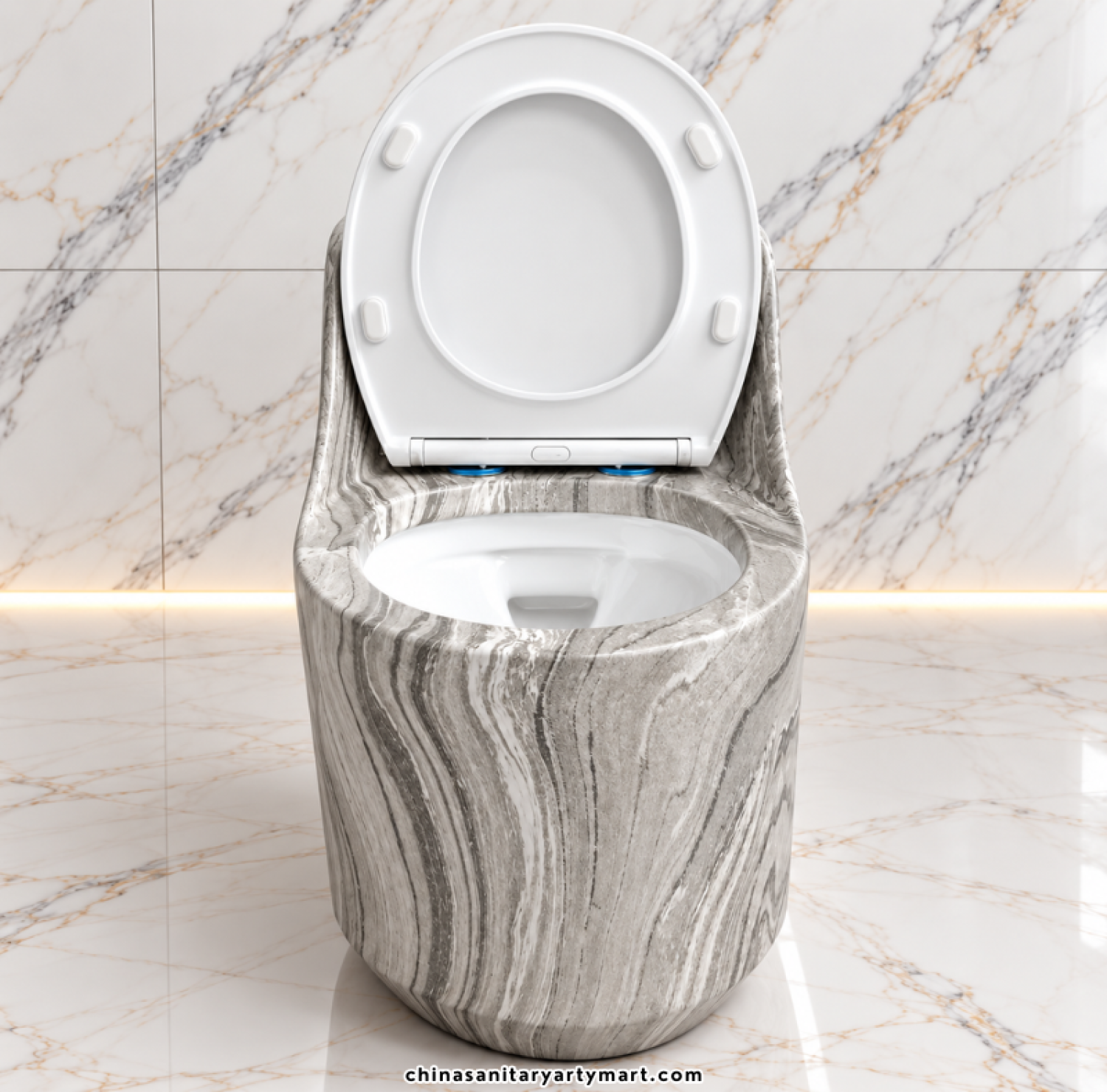 T303MBB grey marble shed commode, Tornado Jet Flush marble toilet, grey marble one piece commode, marble pattern bathroom toilet, designer grey commode