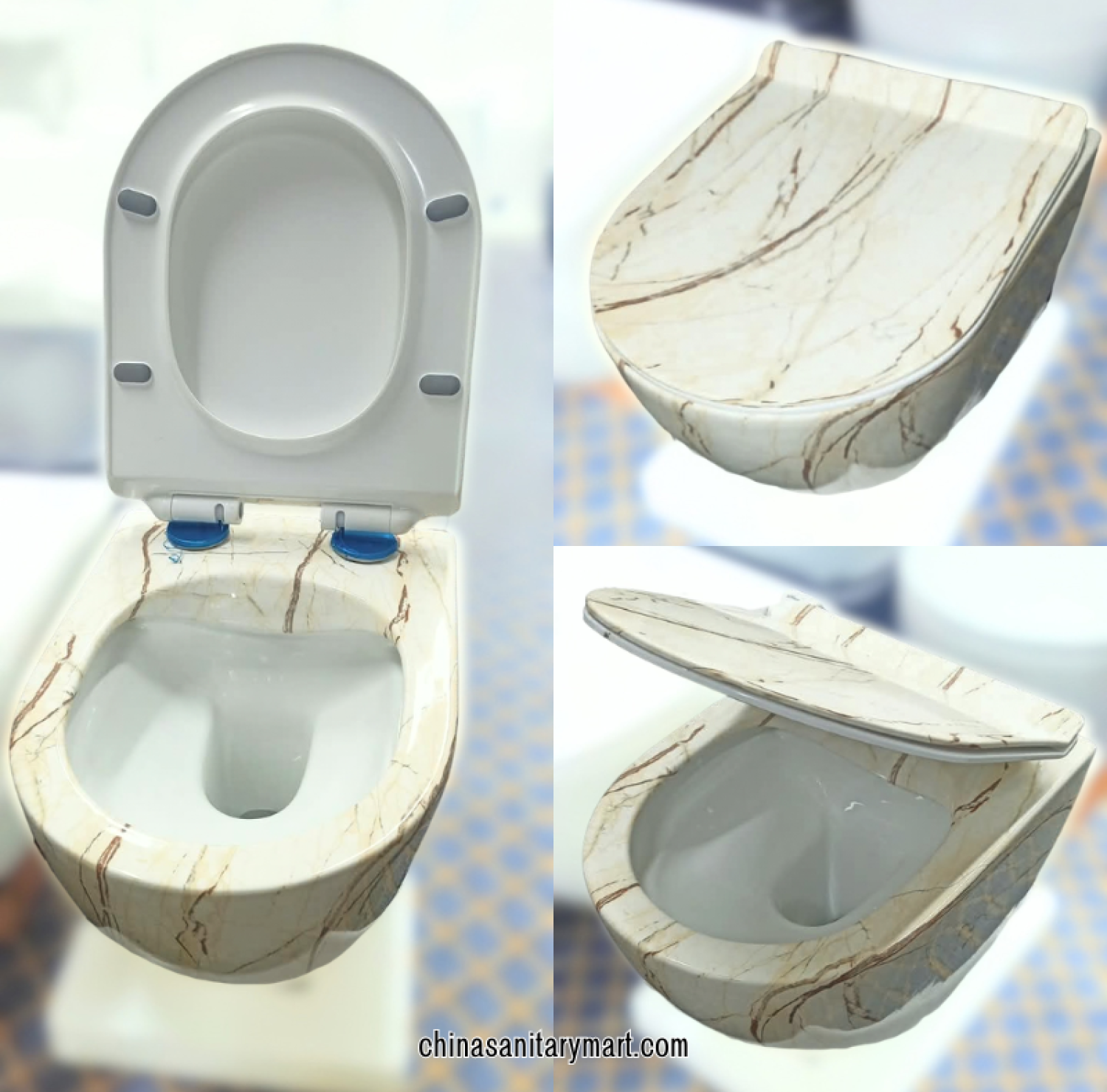 Ori marble shed commode, Tornado Washdown toilet, marble finish toilet, cream marble commode, designer bathroom commode, marble pattern toilet