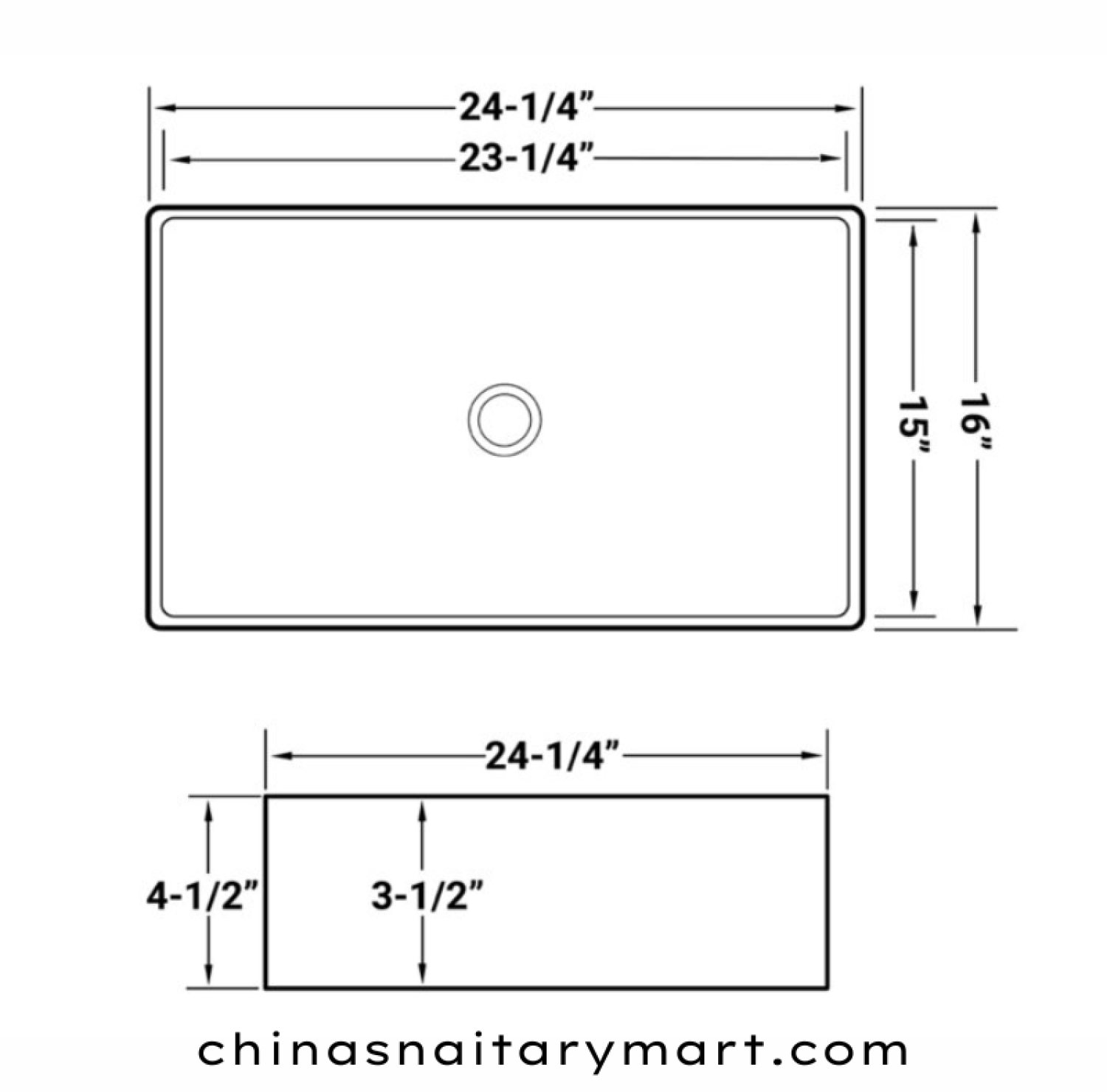 IS-A3068 16 × 24 Inch White Marble Top Basin with premium ceramic construction, glossy white finish, rectangular countertop design, spacious wash bowl, scratch-resistant surface, and modern luxury bathroom for residential and commercial use.