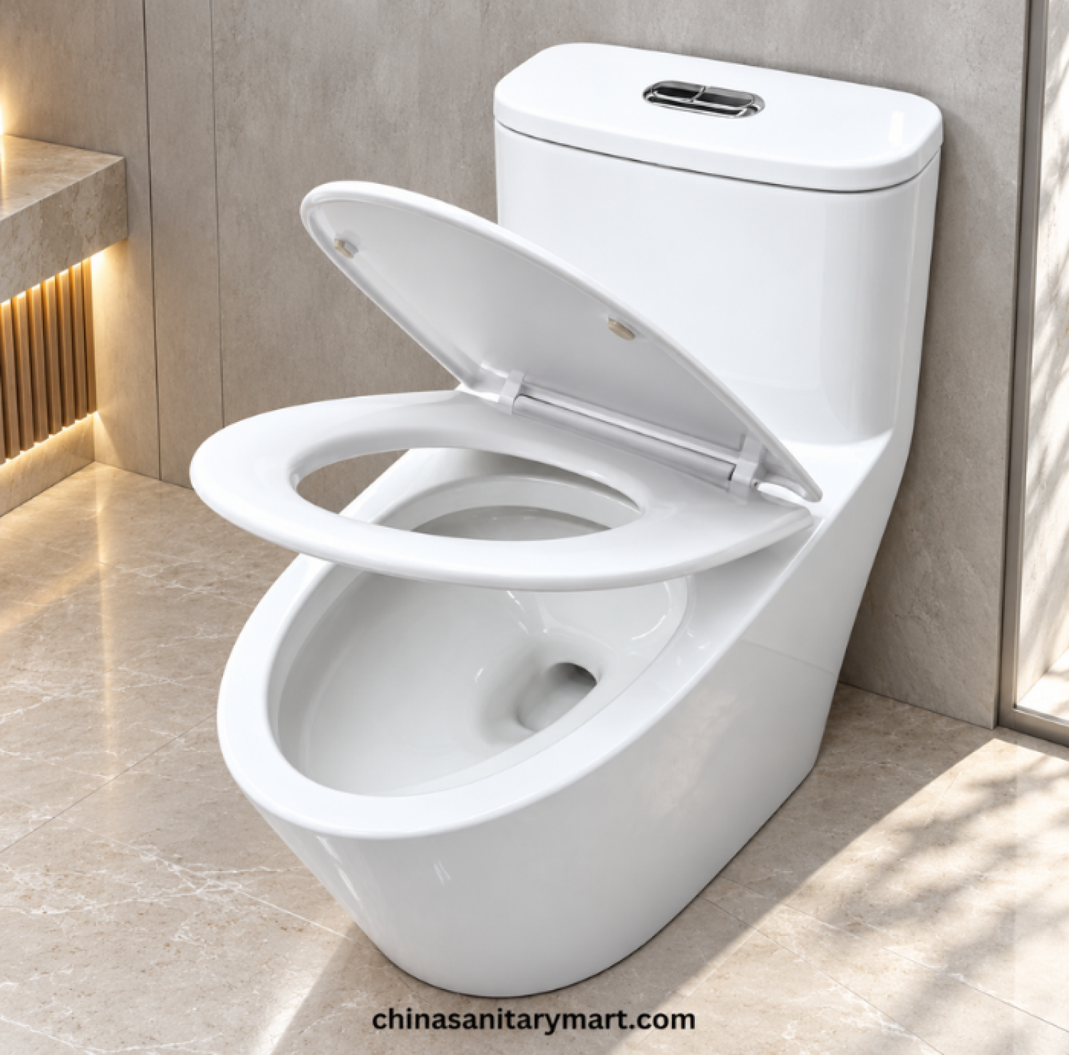 W-211 one piece commode, glossy white toilet, 27x15x26 inch floor mounted commode, modern dual flush toilet, white ceramic bathroom toilet Bangladesh