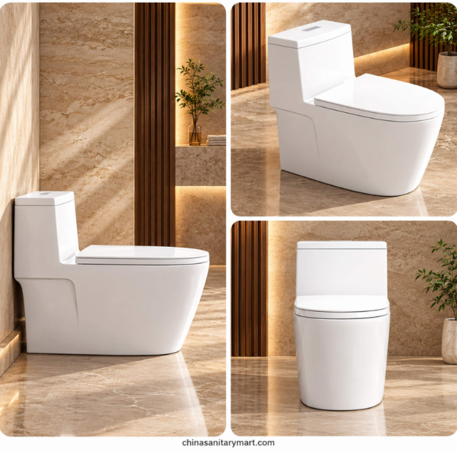 W-580 Tornado Jet Rimless Commode, white one piece toilet, rimless ceramic commode, Tornado Jet Flush toilet, modern floor mounted commode, glossy white bathroom toilet