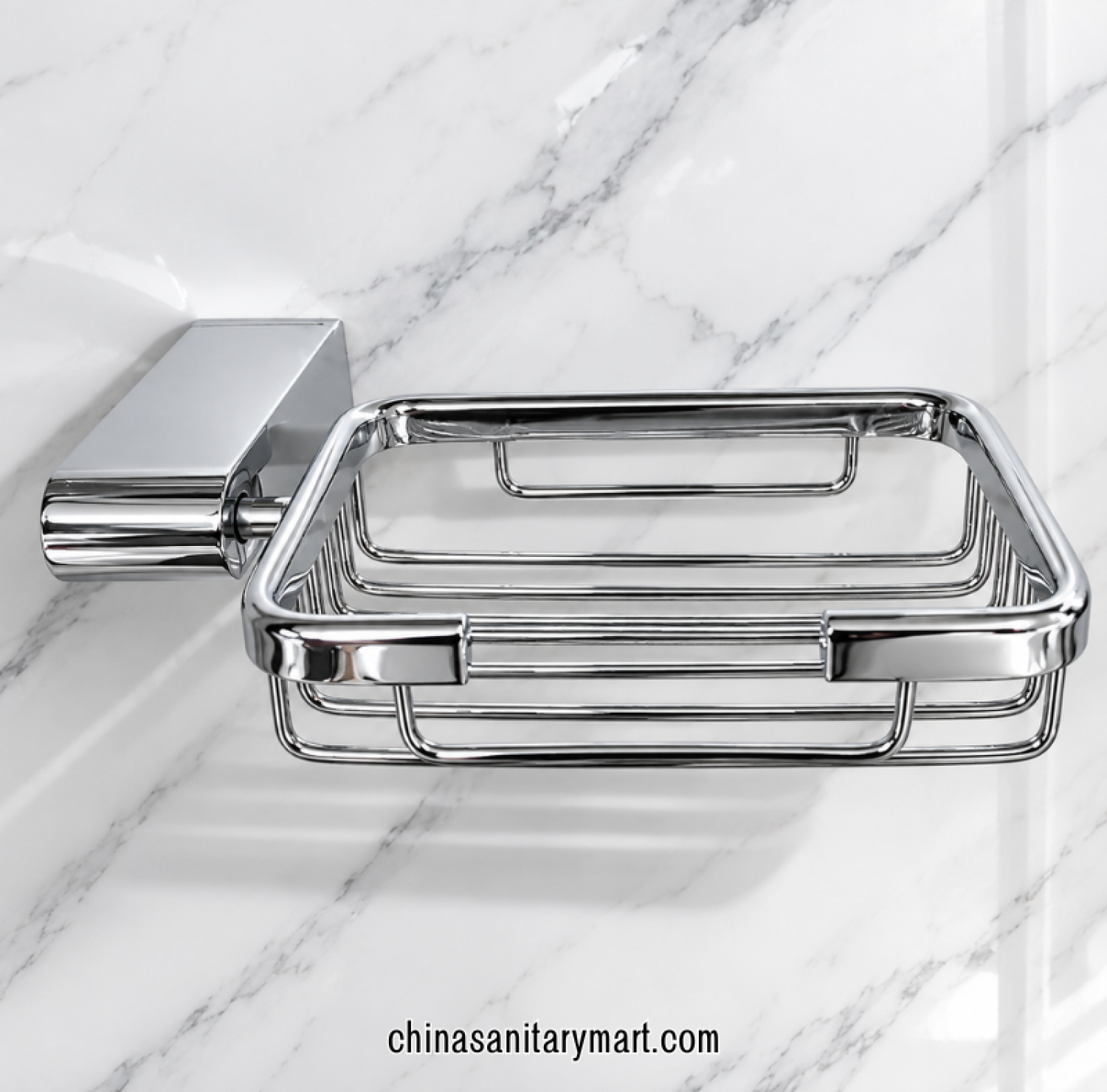 MQ soapcase chrome, wall mounted chrome soap holder, polished chrome wire soap basket, bathroom soap dish, CP bathroom accessories, modern wall mounted soap case