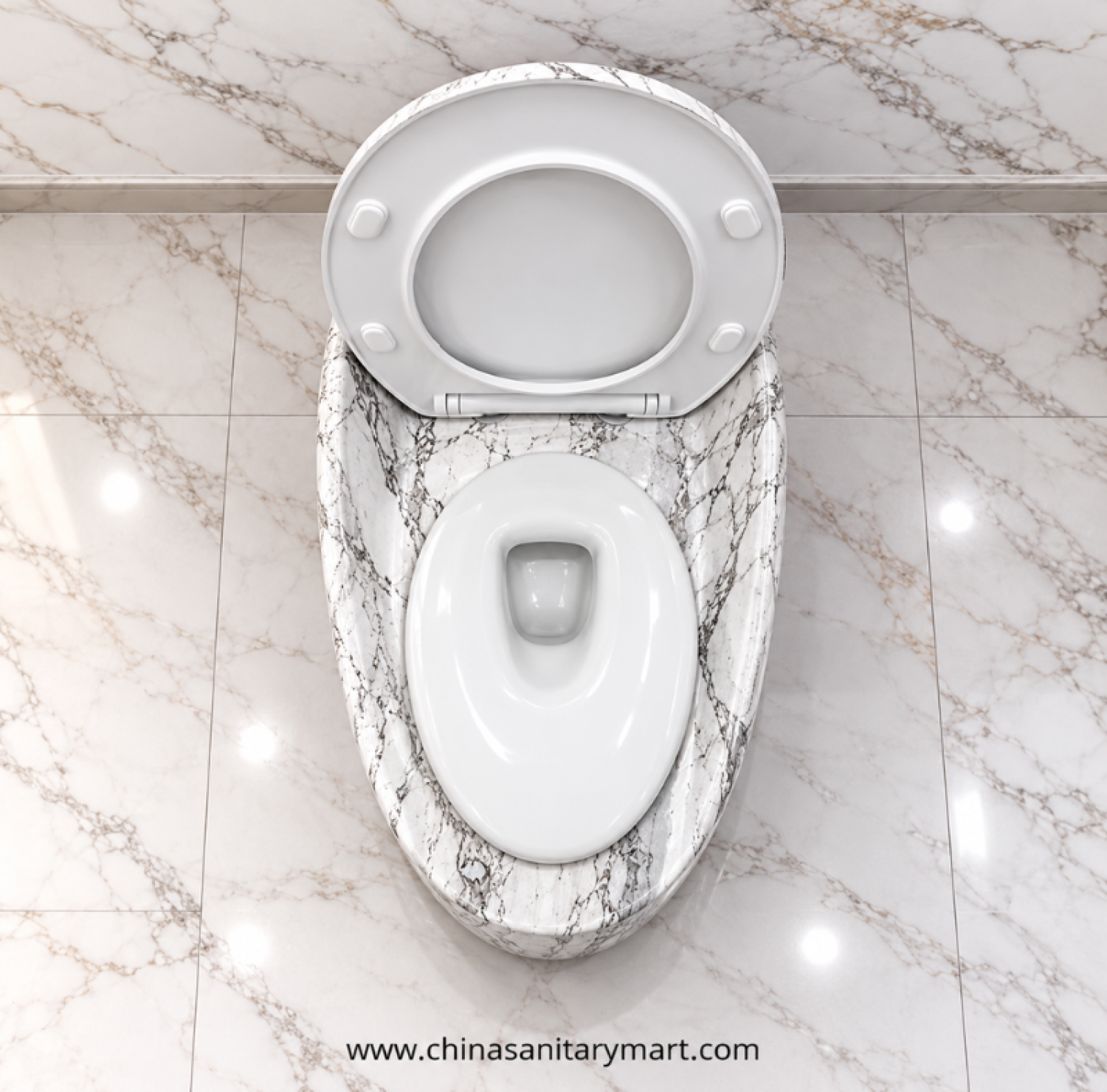 IS-T406A white marble shed commode, white marble finish toilet, designer bathroom commode, modern white commode, decorative marble-style toilet