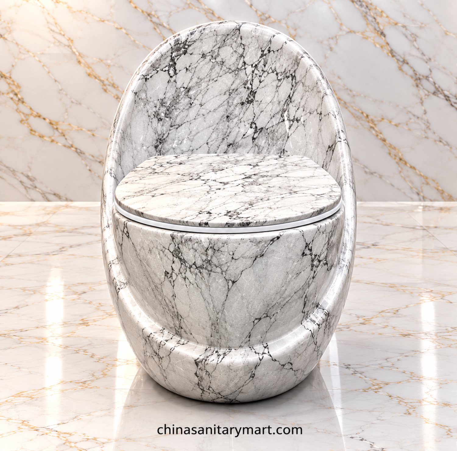 IS-T406A white marble shed commode, white marble finish toilet, designer bathroom commode, modern white commode, decorative marble-style toilet
