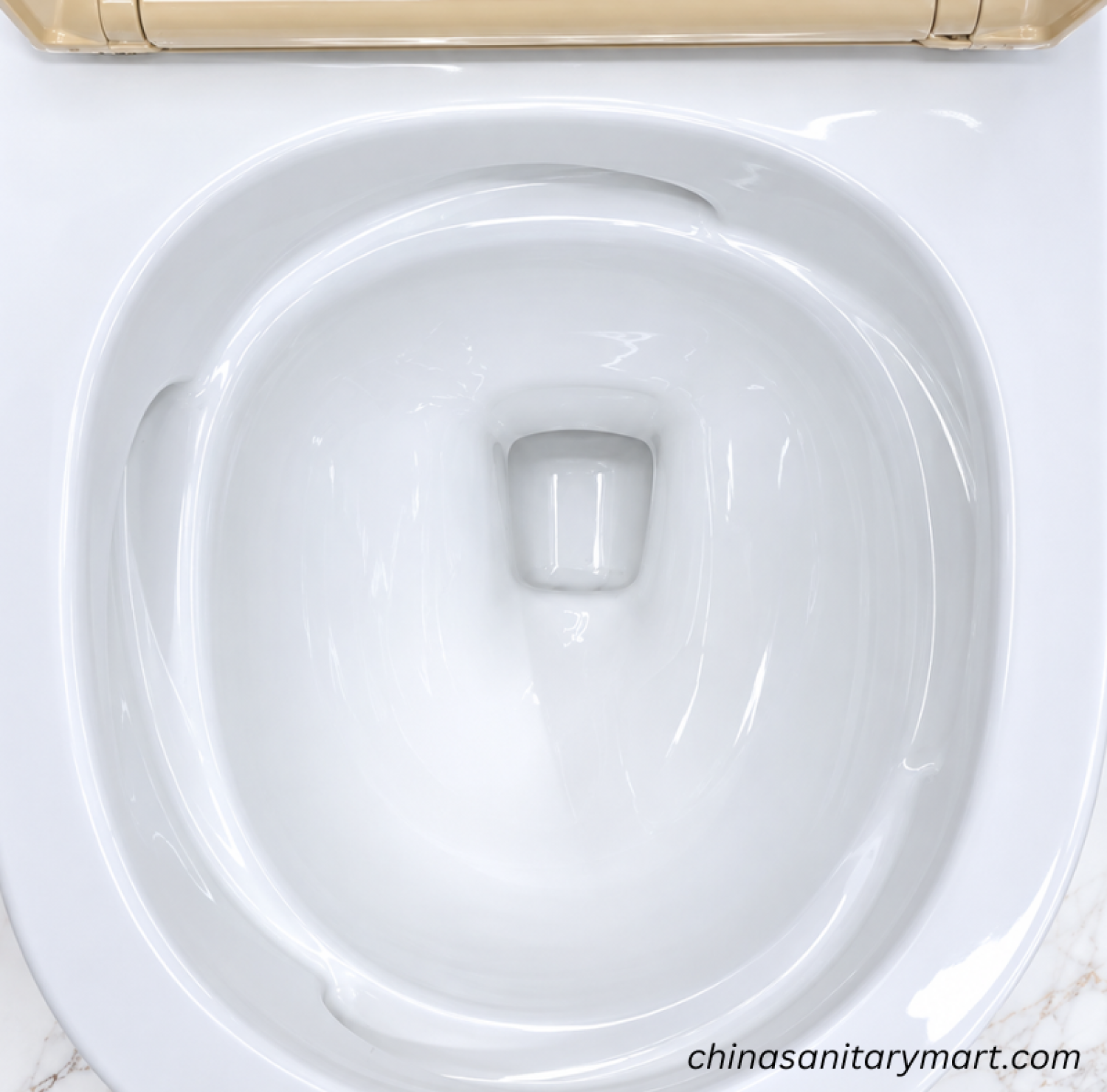 Ori-3048HK white and beige wave D commode, modern two tone toilet, beige seat cover commode, curved designer toilet, white bathroom commode with beige accent