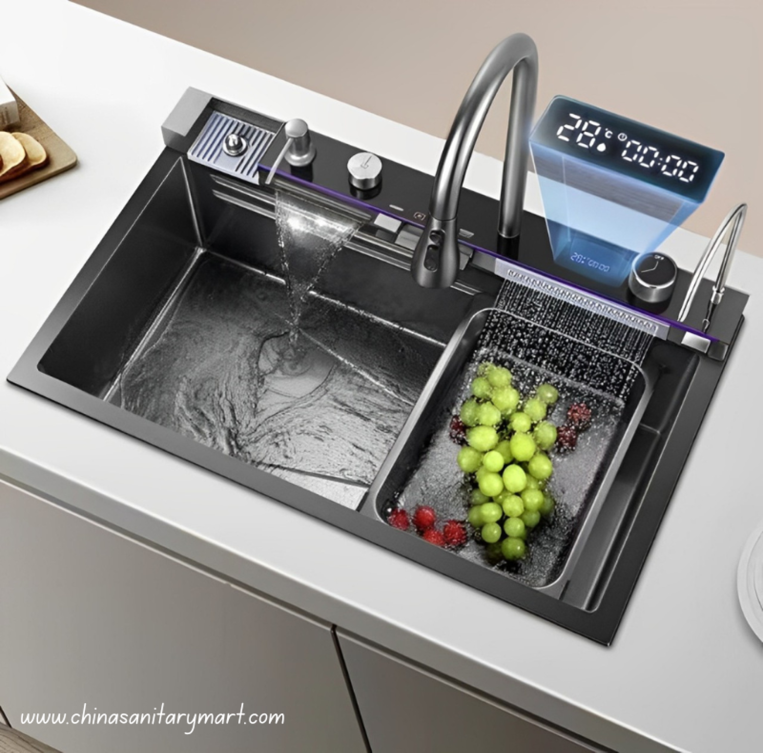 single bowl sink, 5 key piano sink, sink,kitchensink,blacksink,sinkcombo,30inchsink,handmadesink, 18/30 Inch sink black, honeycomb
